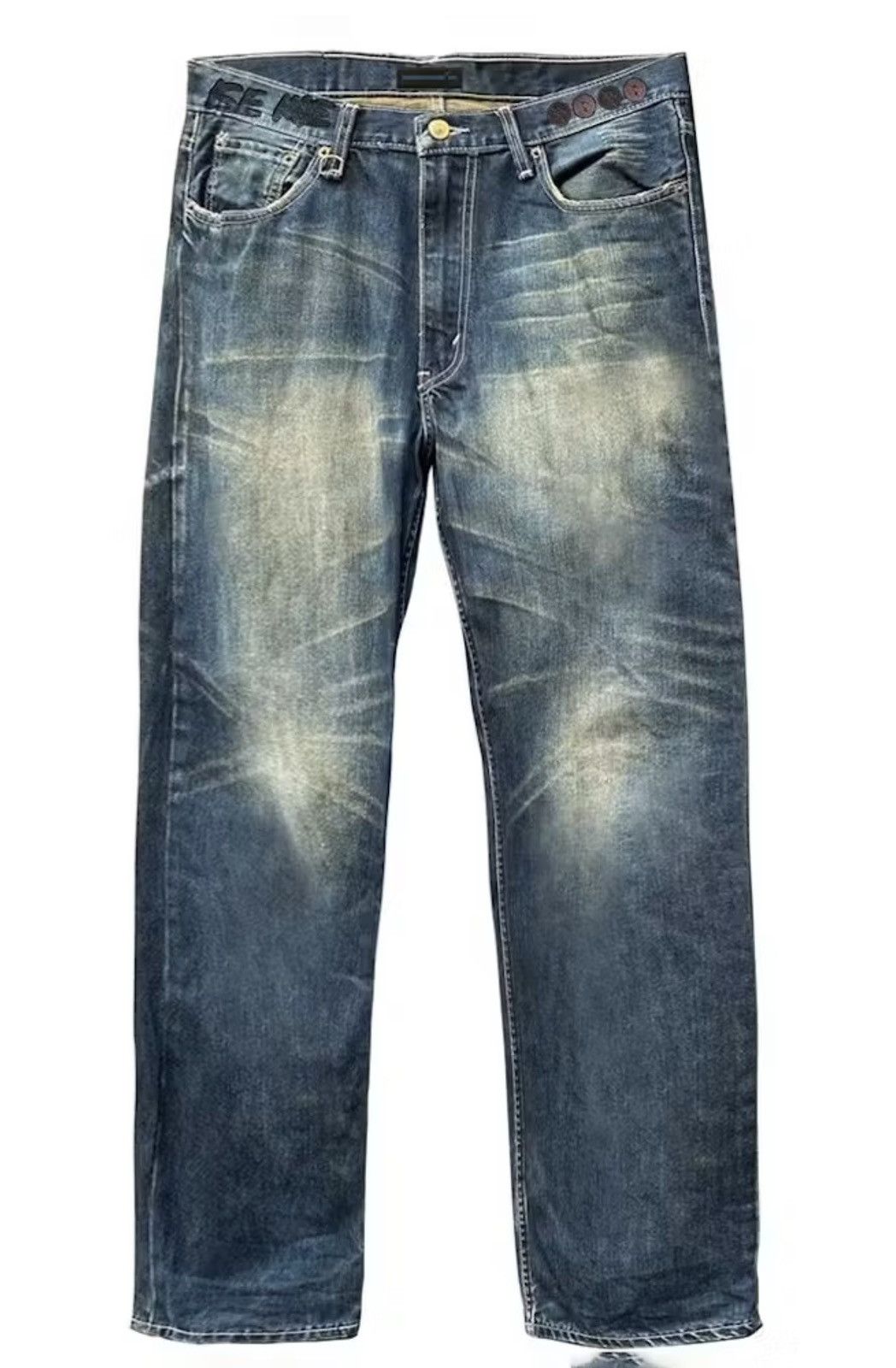 Fragment Design × Kaws × Travis Scott Fragment x Travis Scott Cactus Jack Distressed Denim Size US 32 / EU 48 - 2 Thumbnail