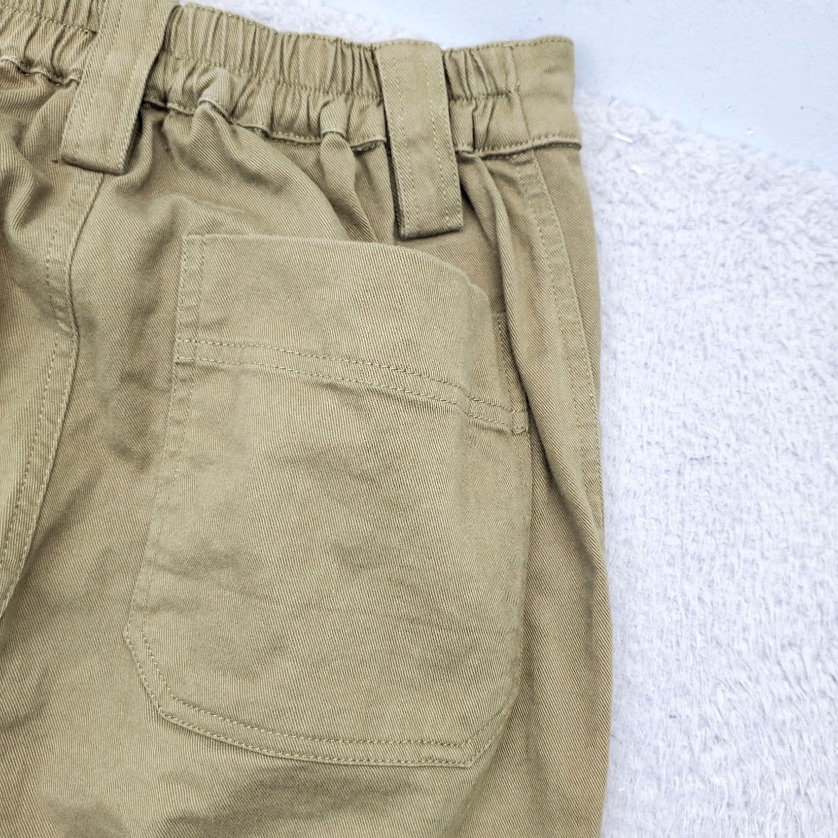 Vintage Cotton Candy Womens Cargo Pants Green Flat Front High Waist Utility Pocket Wide Leg Casual Outdoor Size 32" / US 10 / IT 46 - 6 Thumbnail