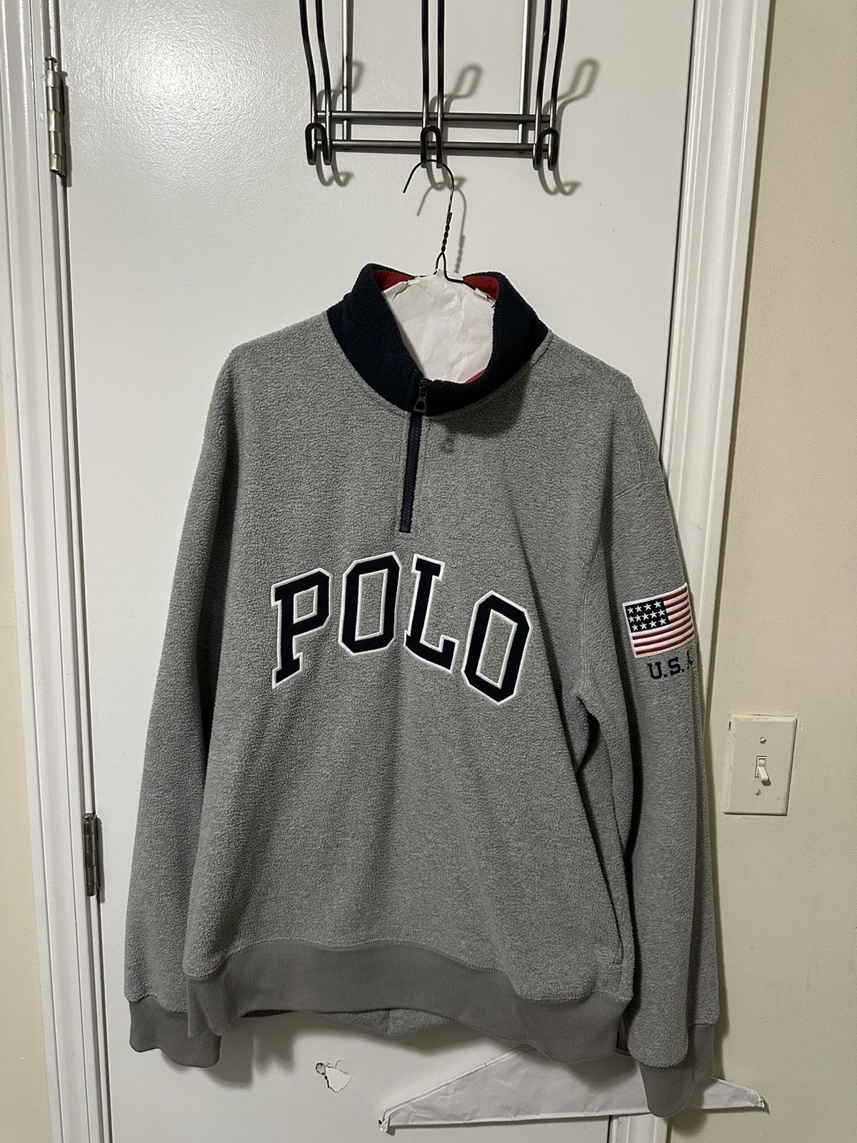 image of Polo Ralph Lauren Polo Zip Up Hoodie in Grey, Men's (Size Large)