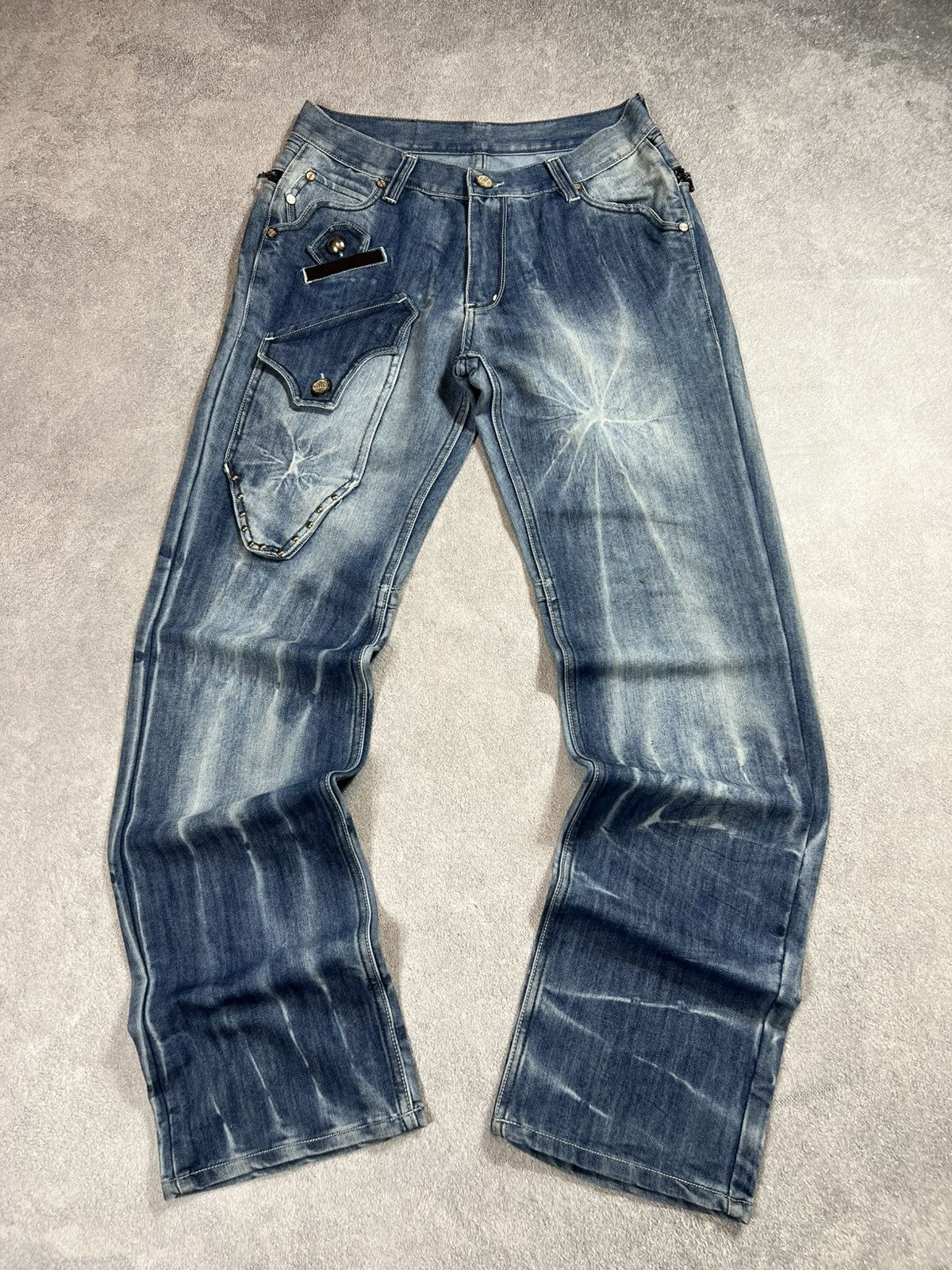 Japanese Brand VTG Sexy Rick Owens Style Diesel Japanese Washed Baggy Jeans Size US 31 - 7 Thumbnail