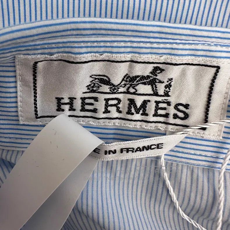 Hermes Hermes size 38 Blue Striped Shirt Size US M / EU 48-50 / 2 - 4 Thumbnail