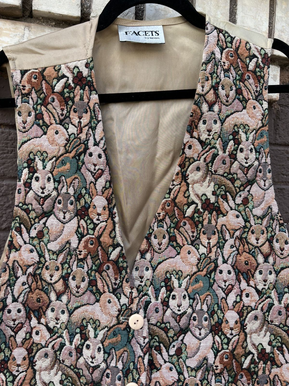Vintage 80’s 90’s VTG Vintage Facets Mirror Bunny Rabbit Retro Vest Size L / US 10 / IT 46 - 4 Thumbnail