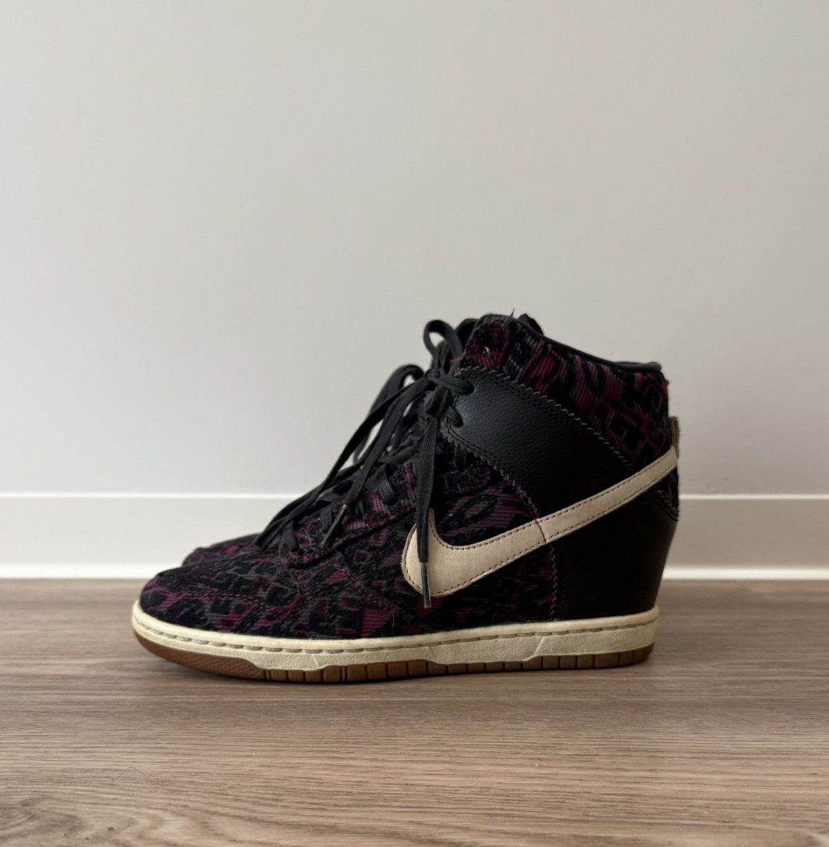 Nike Nike Dunk Sky Hi Black Purple Tribal Hidden Wedge Sneakers Size US 8.5 / IT 38.5 - 4 Thumbnail