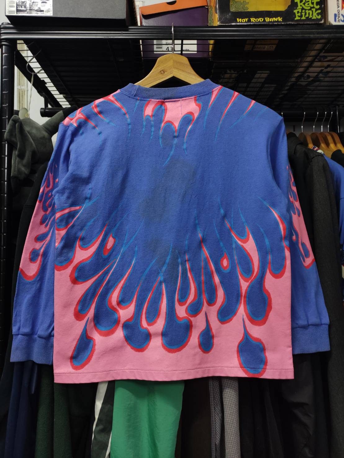 Hysteric Glamour Vtg 00's Hysteric Glamour Rebel Flag Pink Flame Over Print Size US S / EU 44-46 / 1 - 2 Thumbnail