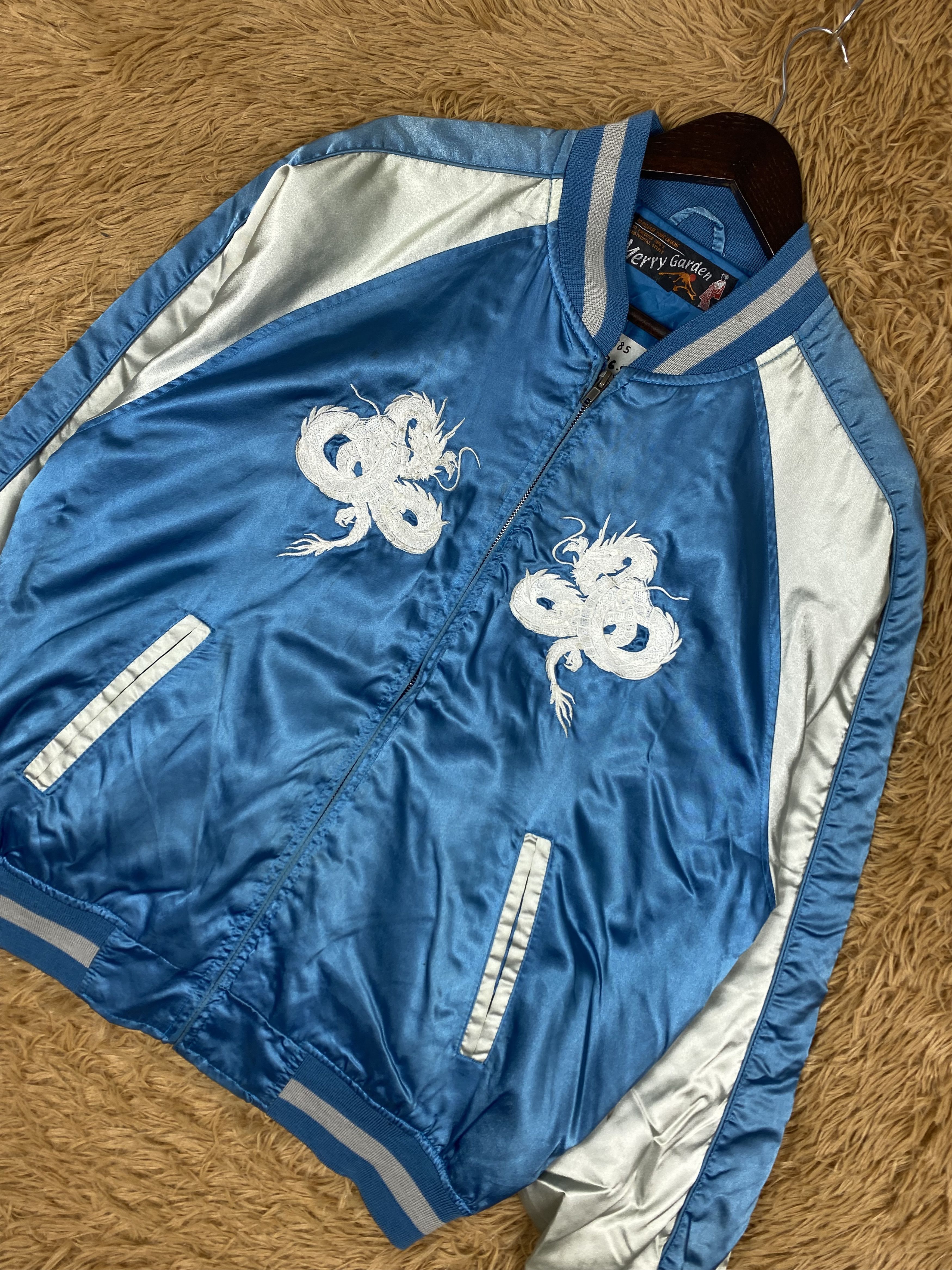 Japanese Brand Vintage Merry Garden Sukajan Dragon Varsity Jacket DJ0785 Size US L / EU 52-54 / 3 - 2 Thumbnail