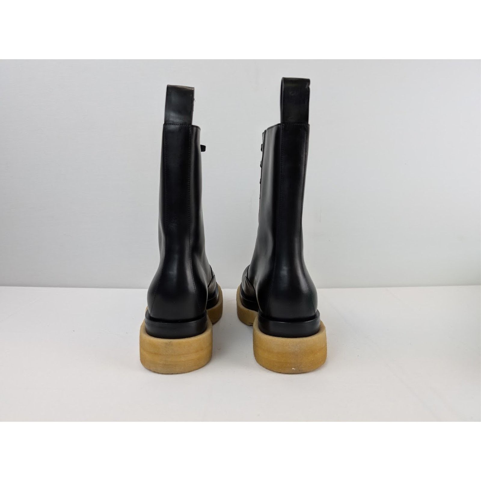 Bottega Veneta o1rshd1 Military Calf Lug Boots in Black Size US 7 / EU 40 - 11 Thumbnail