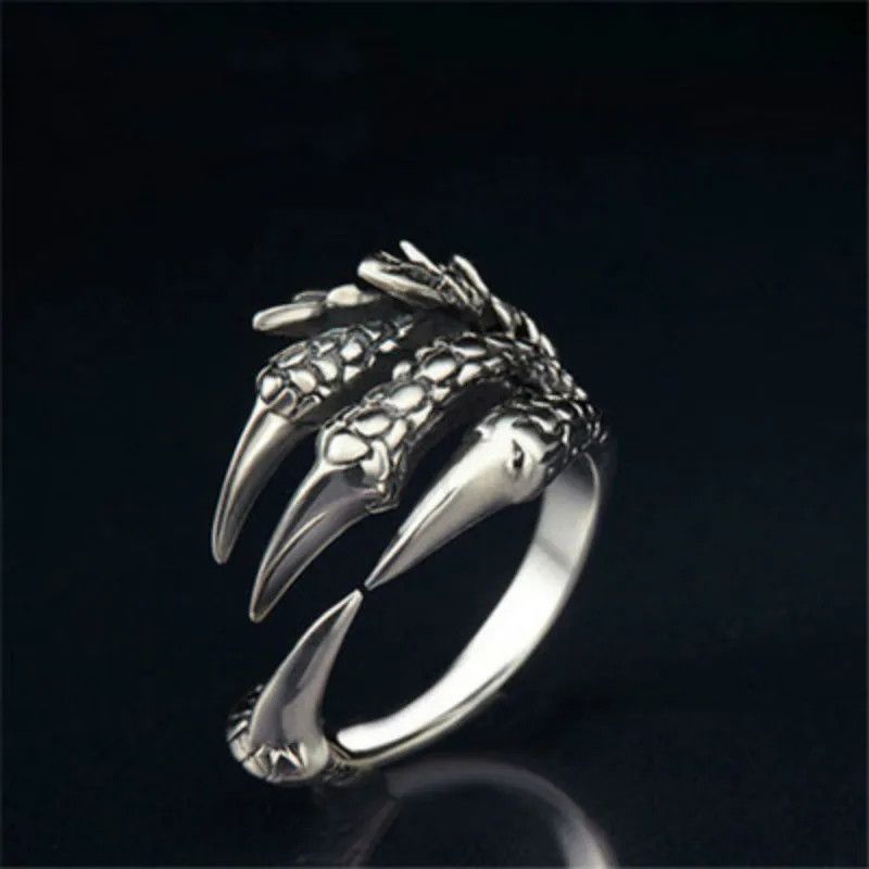 Other Vintage Silver Dragon Claw Adjustable Opening Ring Size ONE SIZE - 6 Thumbnail