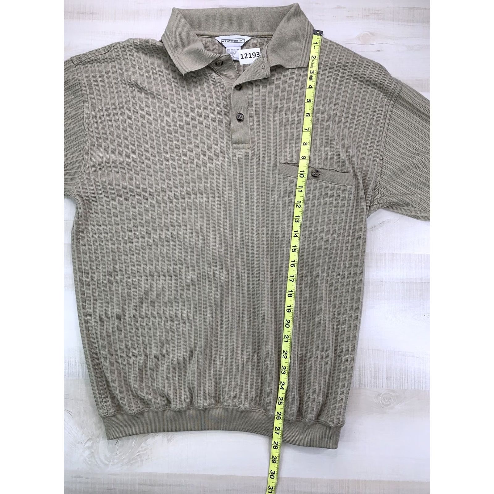 Vintage VINTAGE Wentworth Polo Shirt Mens LT Pocket Front Brown 90s Grunge Retro Cotton Blend | Golf School Walking Slim Fit? Size US L / EU 52-54 / 3 - 5 Thumbnail