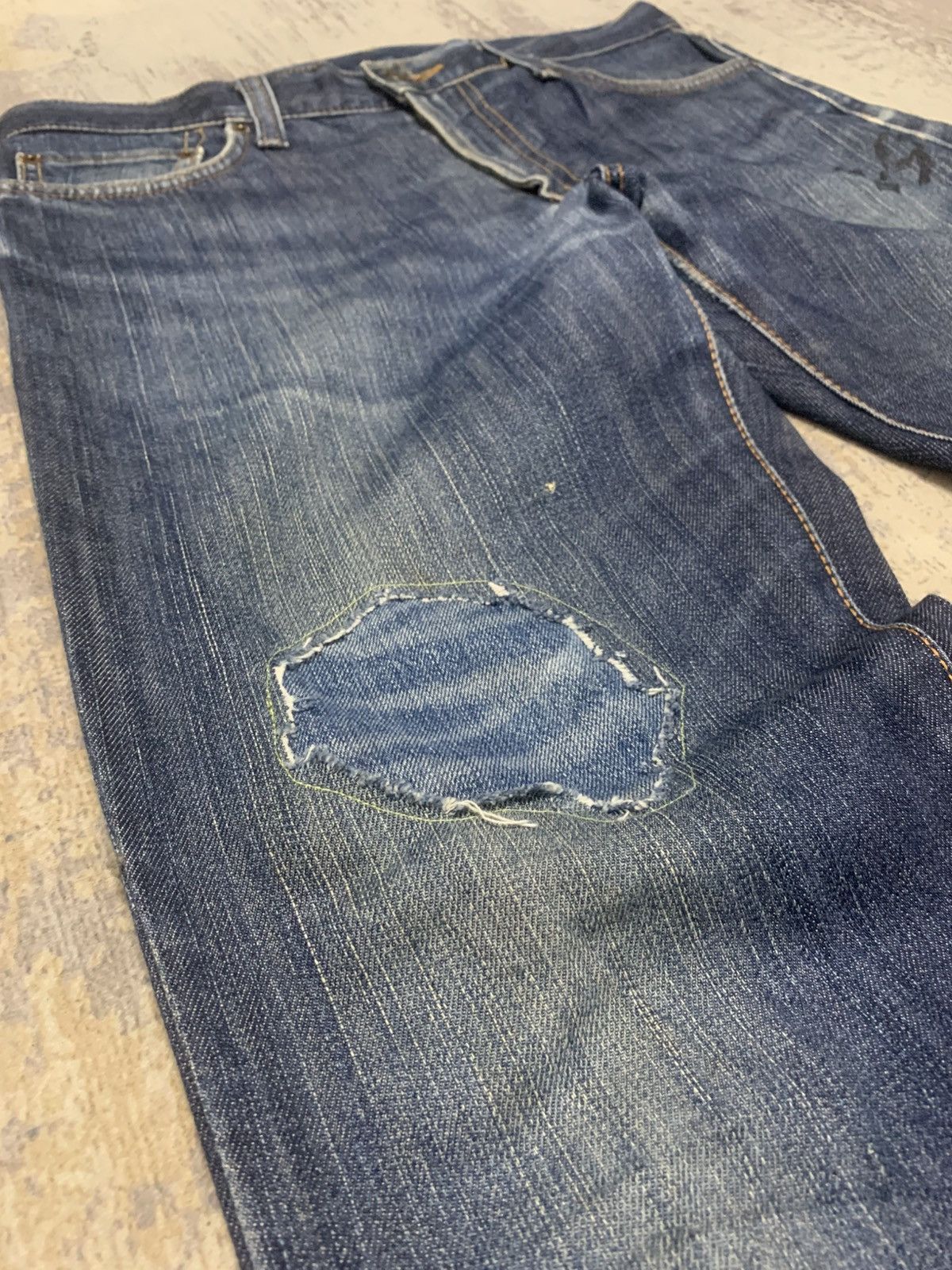 Japanese Brand Edwin Made In Japan Patchwork Jeans Size US 34 / EU 50 - 4 Thumbnail