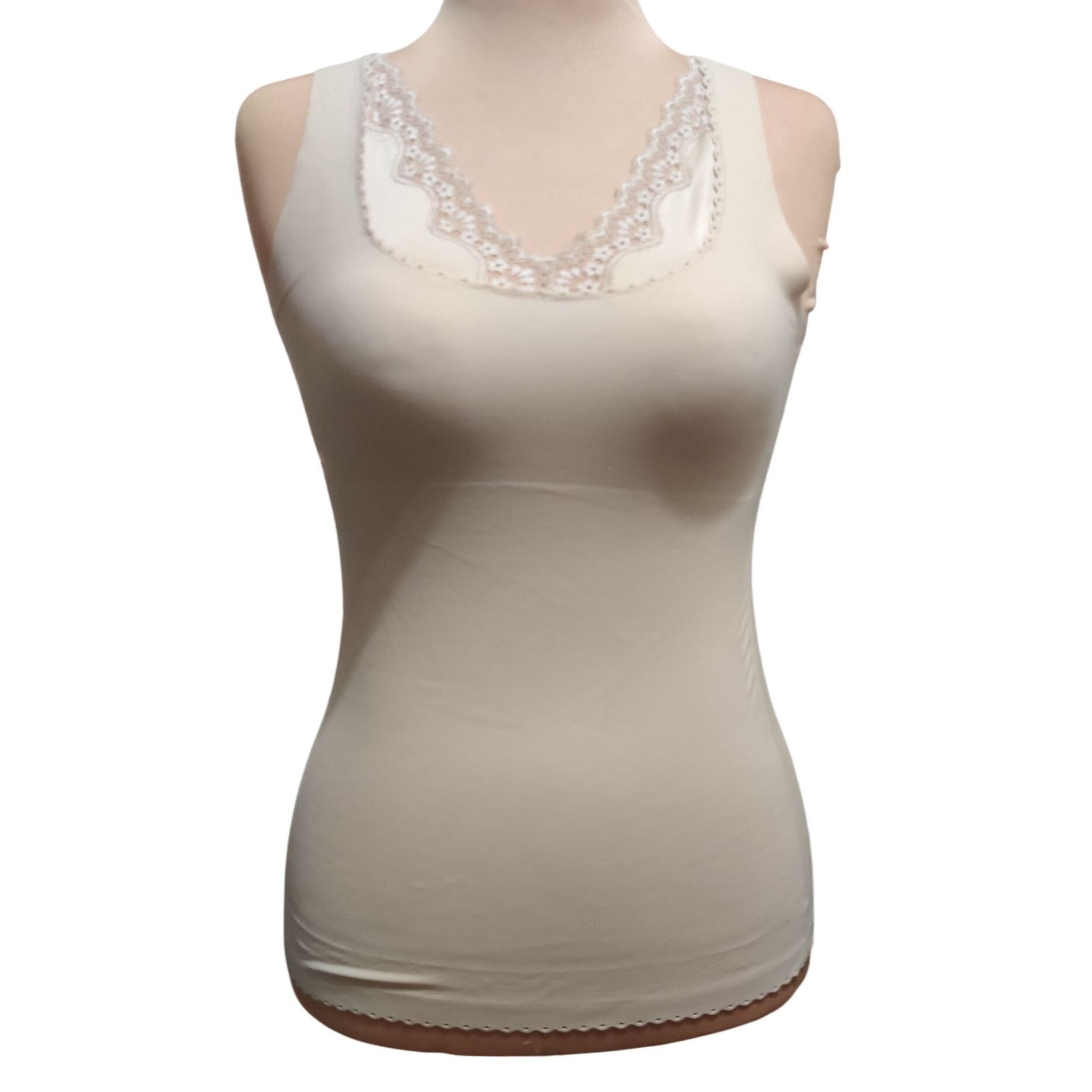 Other Sonic Slimmers L Womens Shaping Tank Top Beige Lace Trim Com Size ONE SIZE - 1 Thumbnail