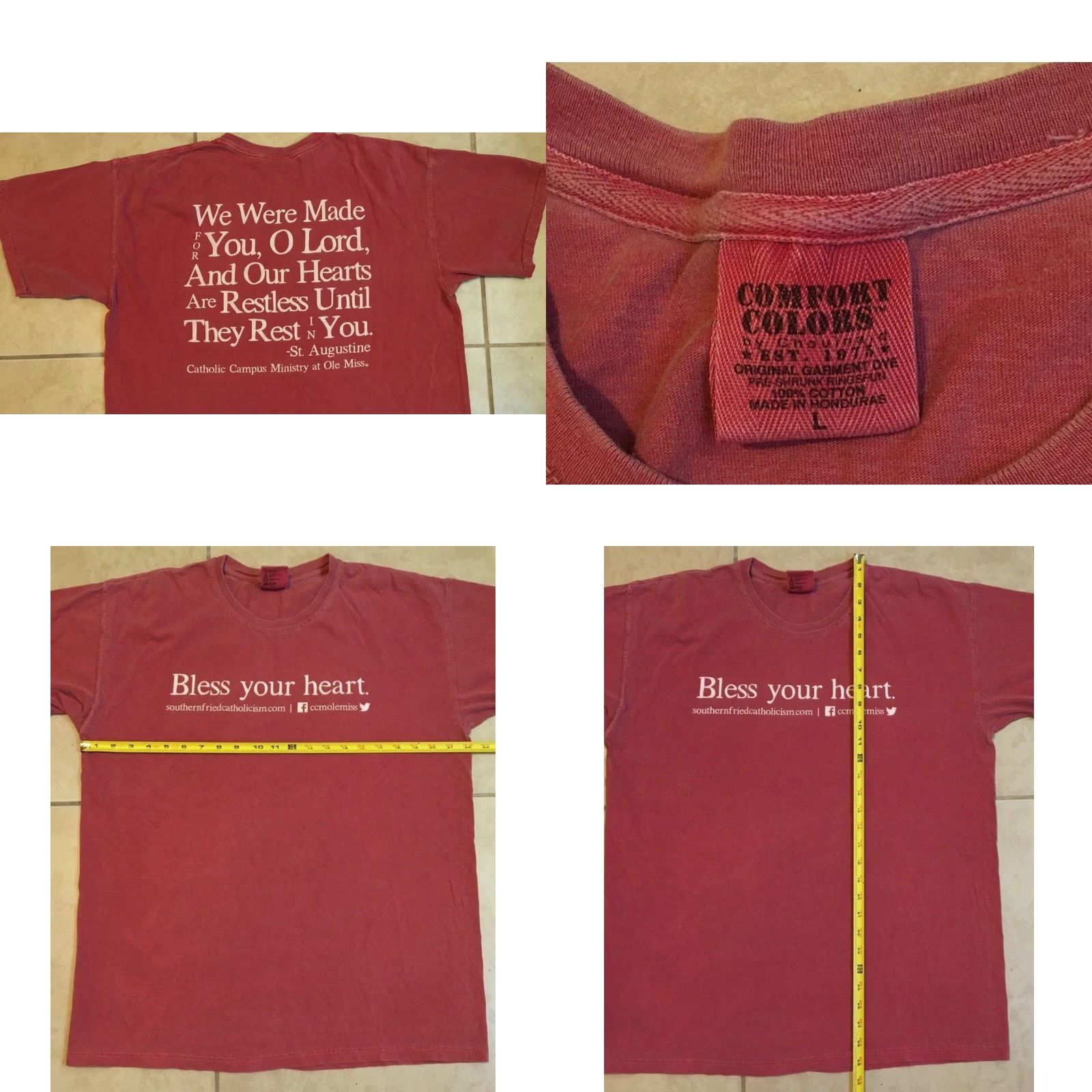 Vintage VINTAGE Bless Your Heart Faded Shirt L God Jesus Ole Miss Religion Funny Grunge Y2k Shirt Mens Red University of Mississippi T-Shirt Size US L / EU 52-54 / 3 - 8 Thumbnail