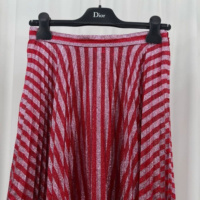 Gucci Gucci White and red shiny silk double-layer pleated skirt Size 26" / US 2 / IT 38 - 3 Thumbnail
