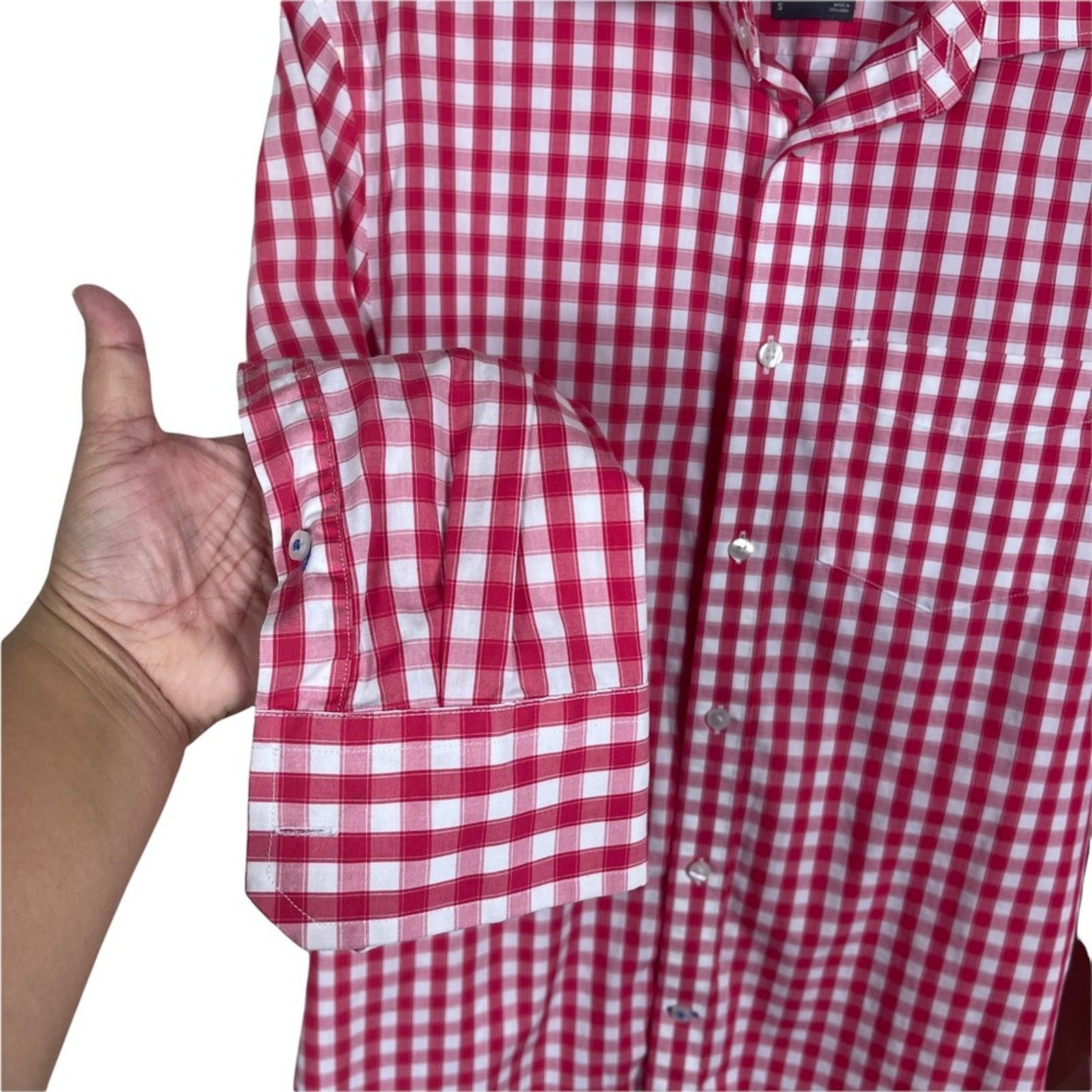 Gap Gap Gingham No Iron Button Long Sleeve Shirt Red White Small Size US S / EU 44-46 / 1 - 5 Thumbnail