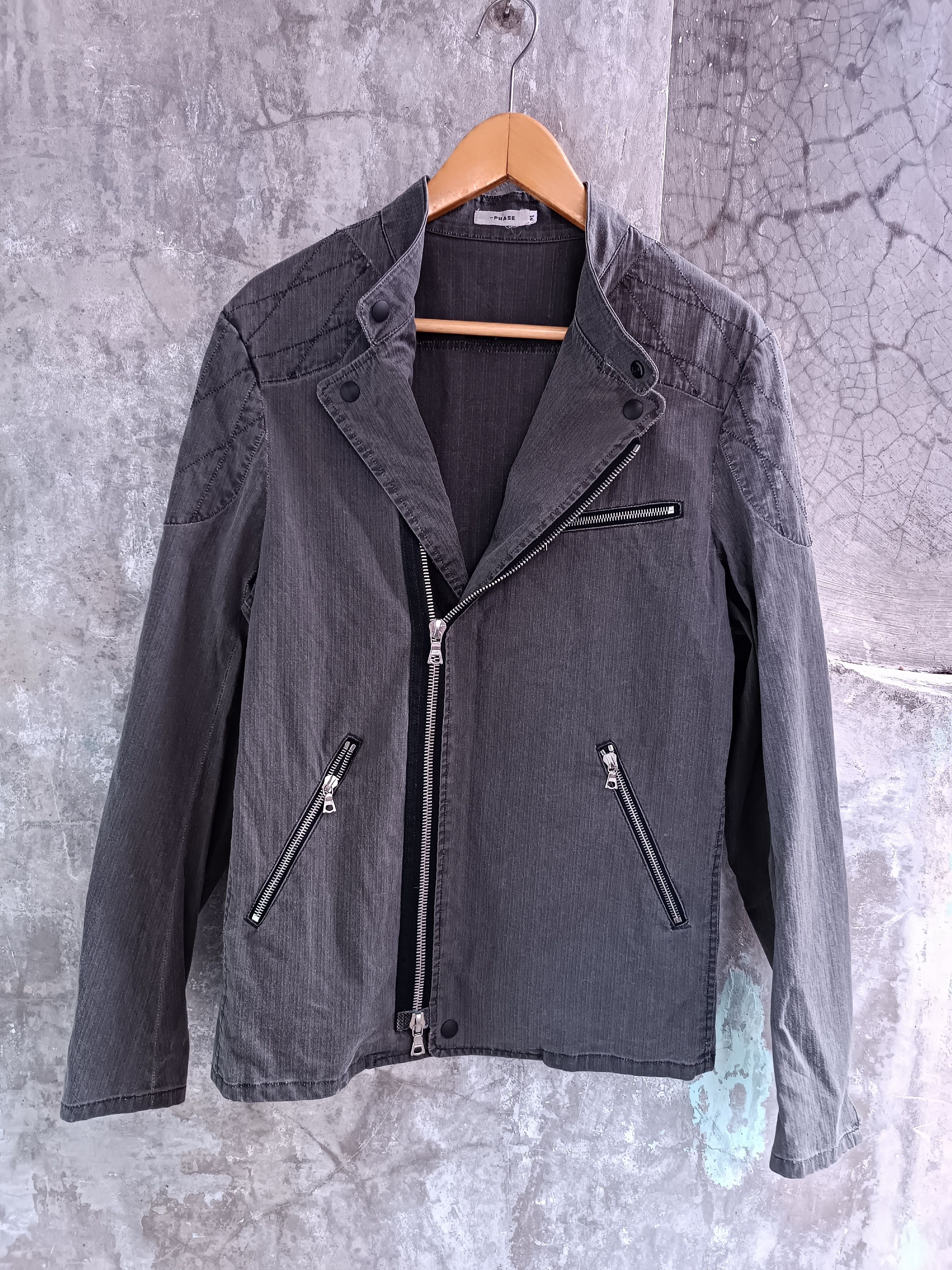 Japanese Brand × Vintage PHASE COTTON CANVAS BIKER JACKET Size US M / EU 48-50 / 2 - 3 Thumbnail