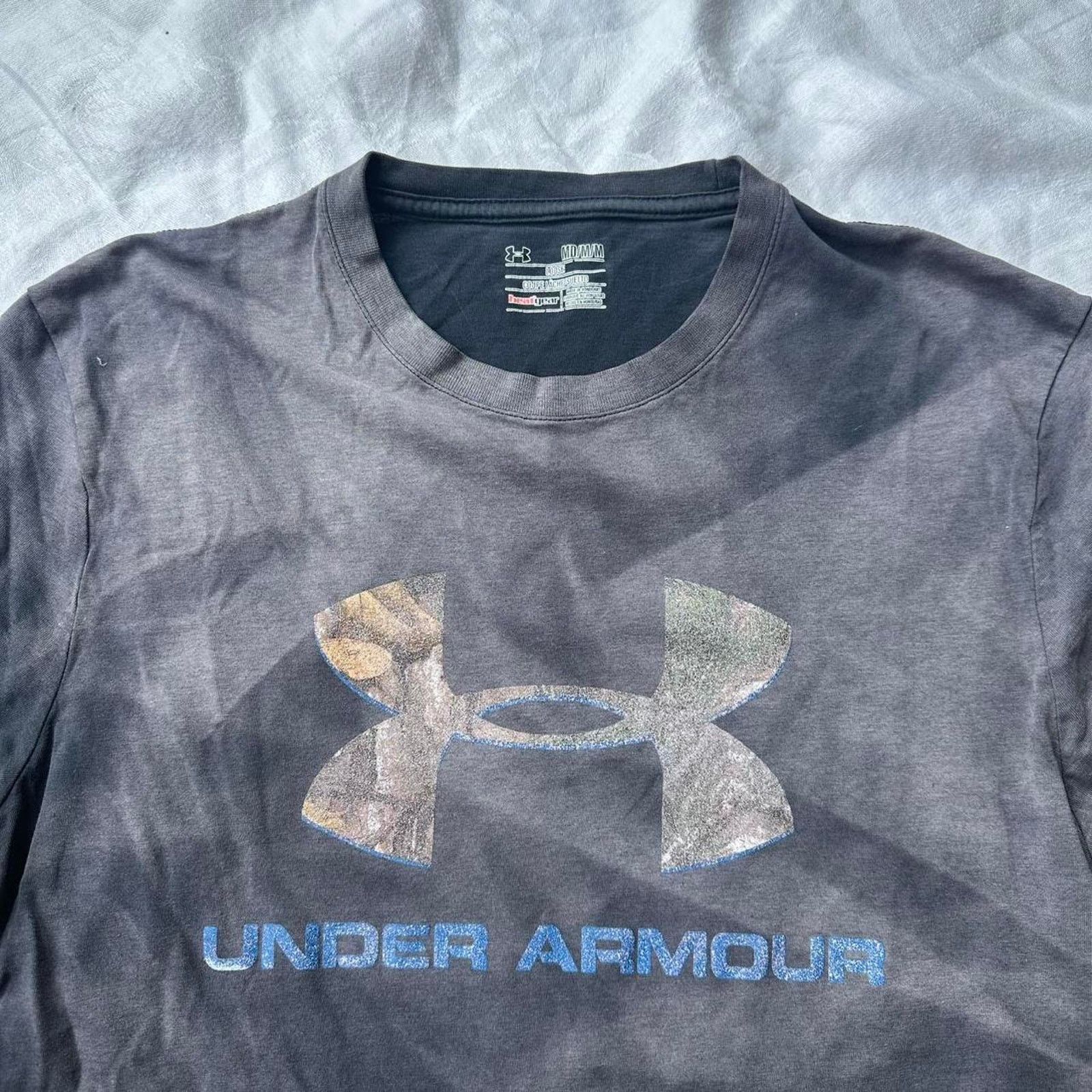 Under Armour × Vintage Vintage Y2K Thrashed Sun Faded Under Armour Longsleeve Shirt Size US M / EU 48-50 / 2 - 1 Thumbnail