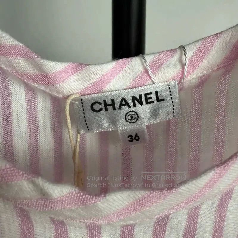 Chanel Chanel Pink Striped Cotton Women's Dress . Size XS / US 0-2 / IT 36-38 - 7 Thumbnail