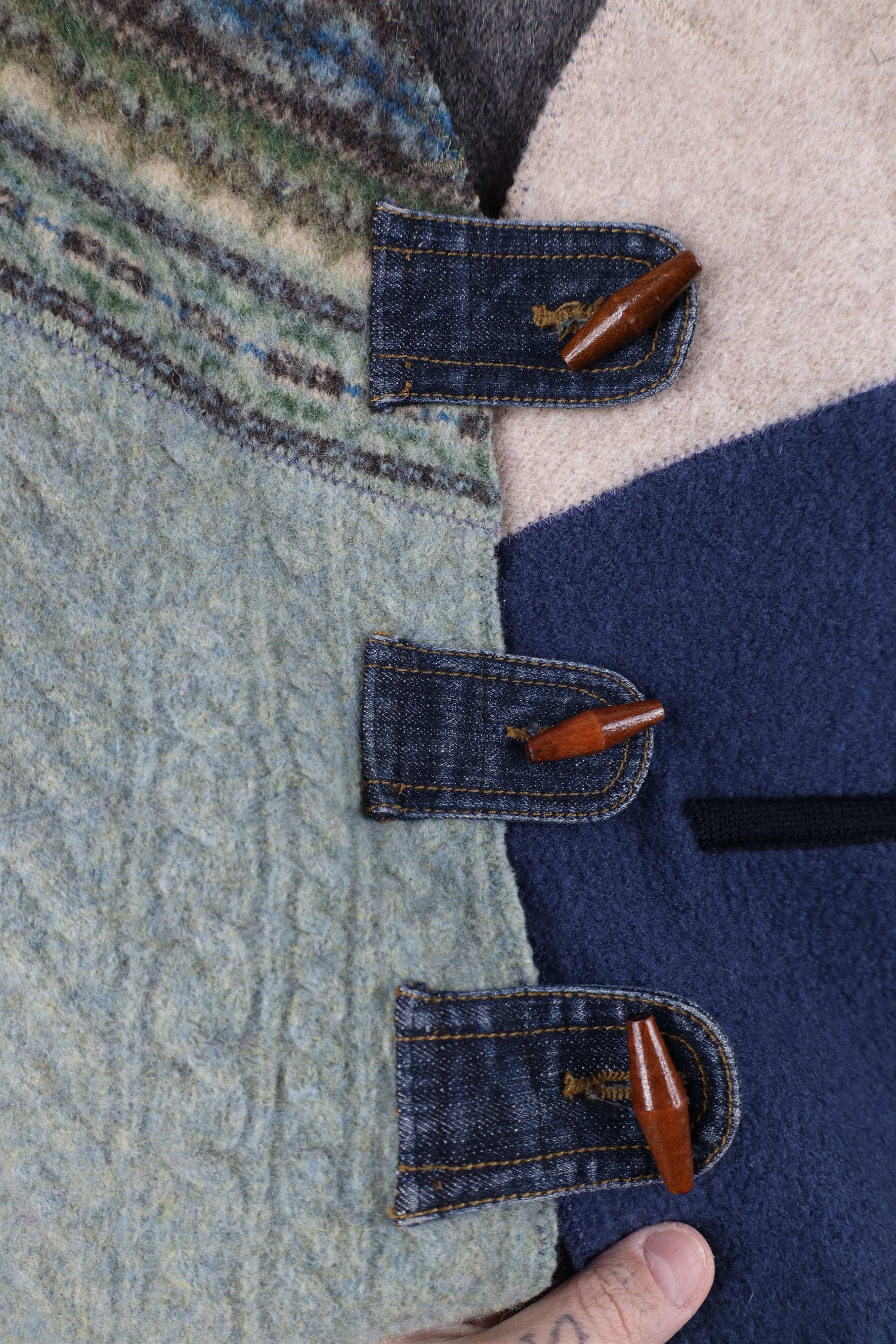 Vintage Vintage 90s Streetwear Patchwork Wool Sweater Vest Jacket Size L / US 10 / IT 46 - 6 Thumbnail
