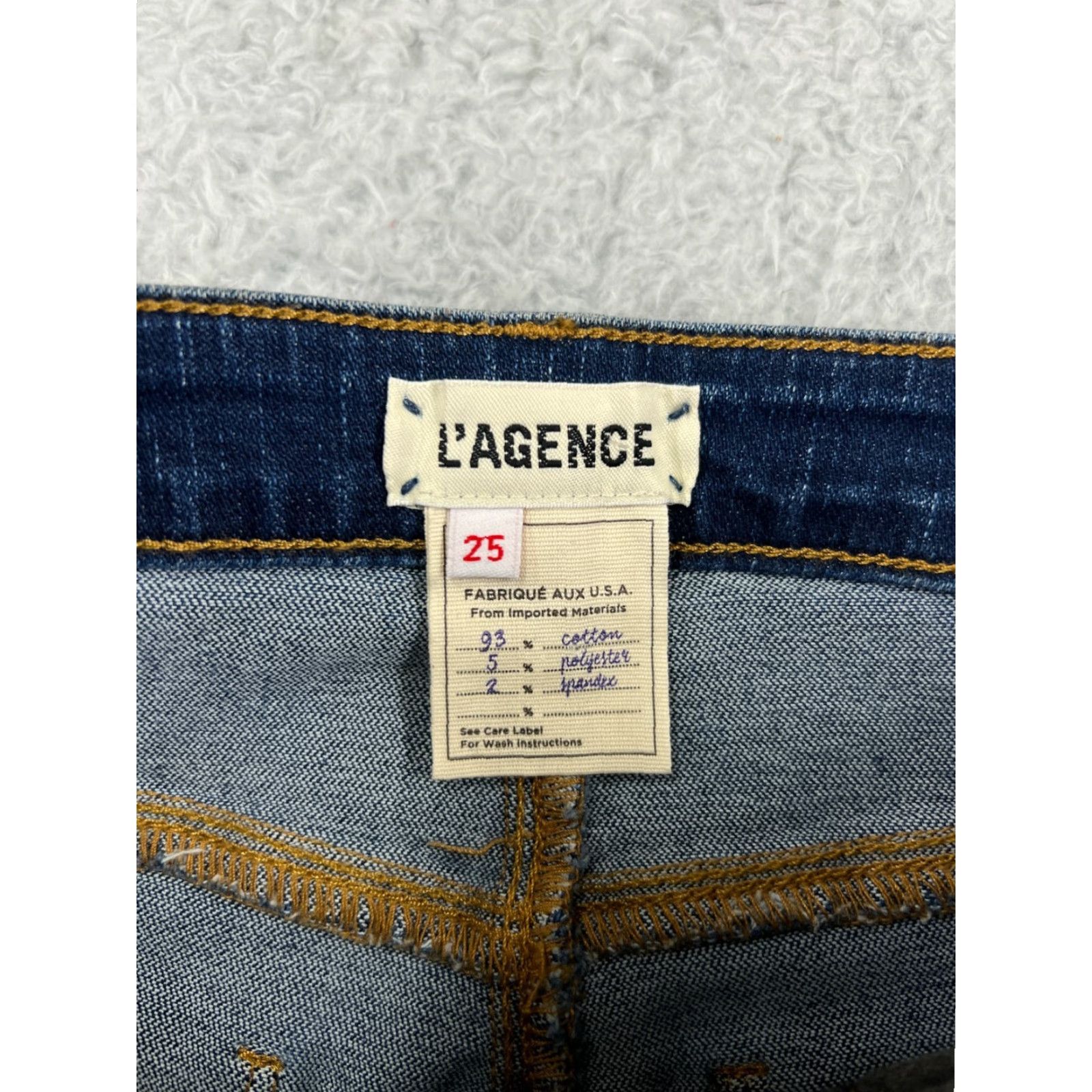 L'AGENCE L'AGENCE Jeans Womens 25 Blue Denim Skinny Slim 5-Pocket Design US Made Size 42" / US 20 - 3 Thumbnail