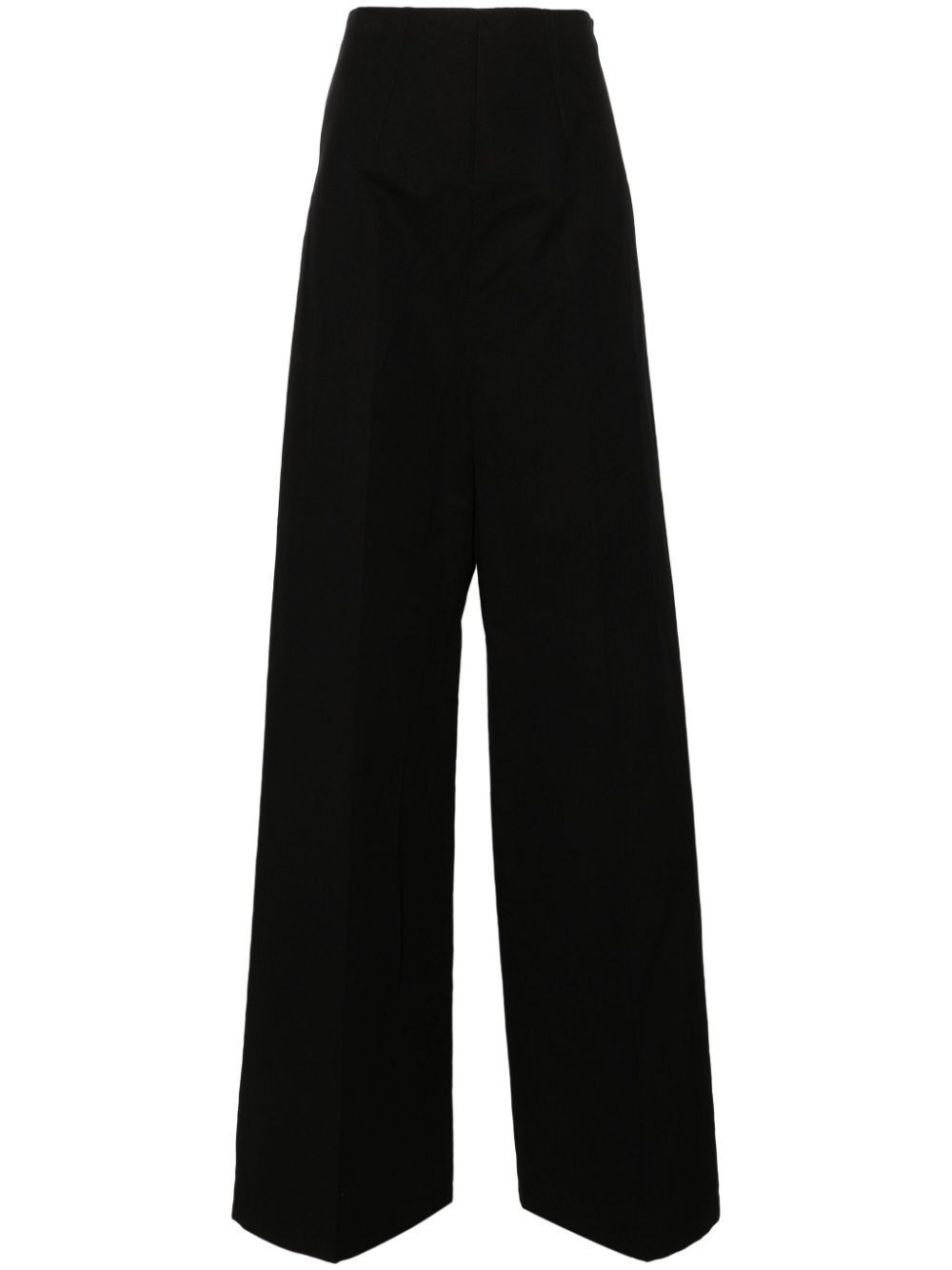 LINEN AND COTTON BLEND TROUSERS