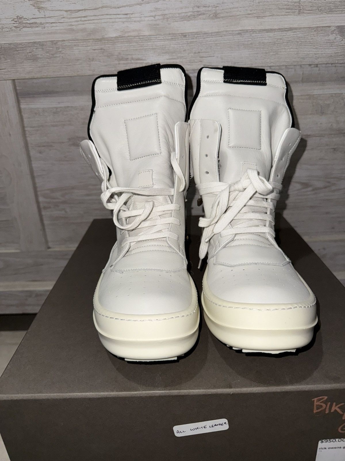 Rick Owens Rick Owen’s geo baskets milk/milk Size US 7 / EU 40 - 1 Thumbnail