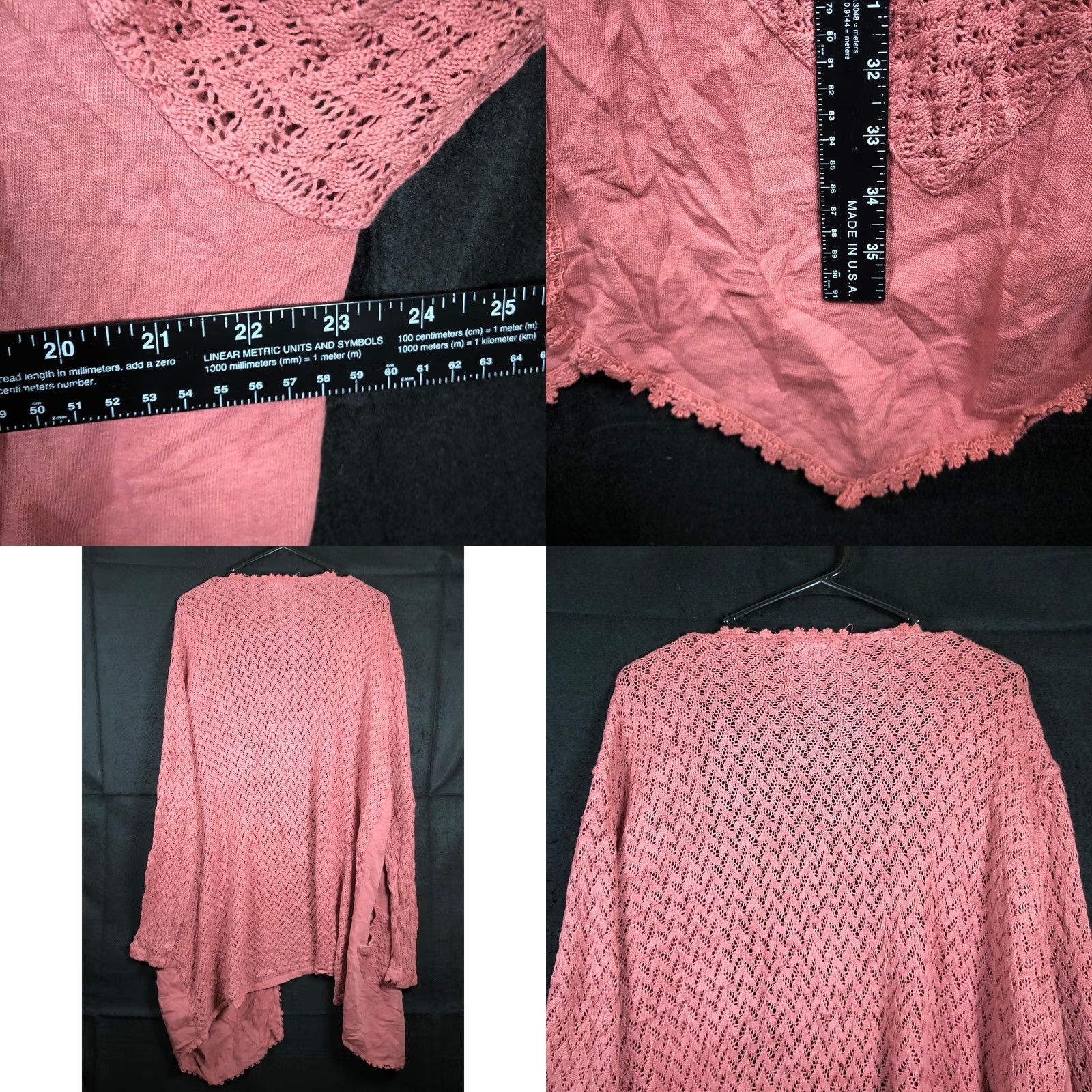 Vintage Natural Reflections Sweater Pink Open Front Cardigan Open Knit Large Womens Knit Cardigan Casual Formal Workwear Size L / US 10 / IT 46 - 8 Thumbnail