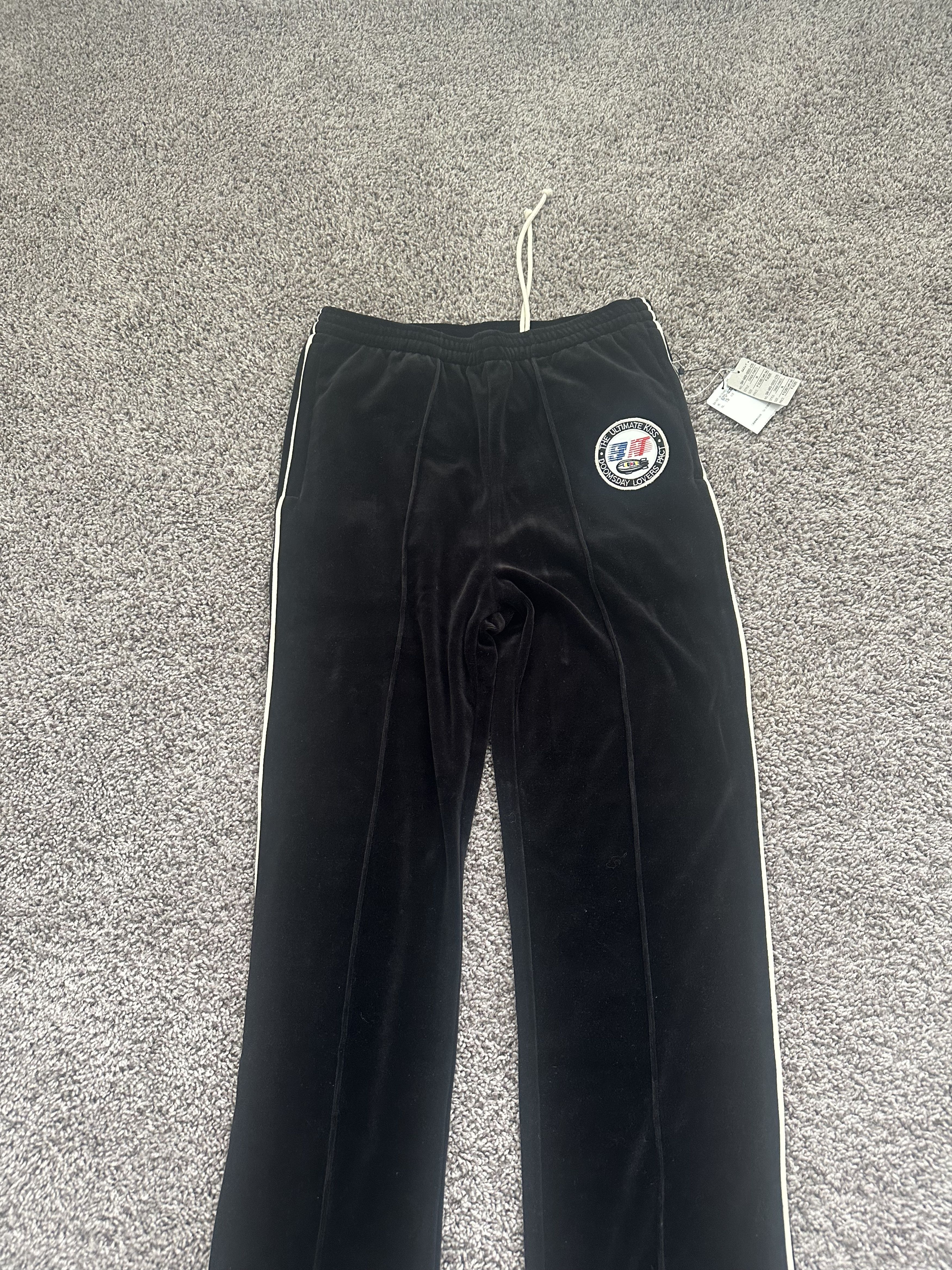 Saint Michael Lastman Bootcut Cotton-Blend Velour Track Pants Size US 32 / EU 48 - 5 Thumbnail