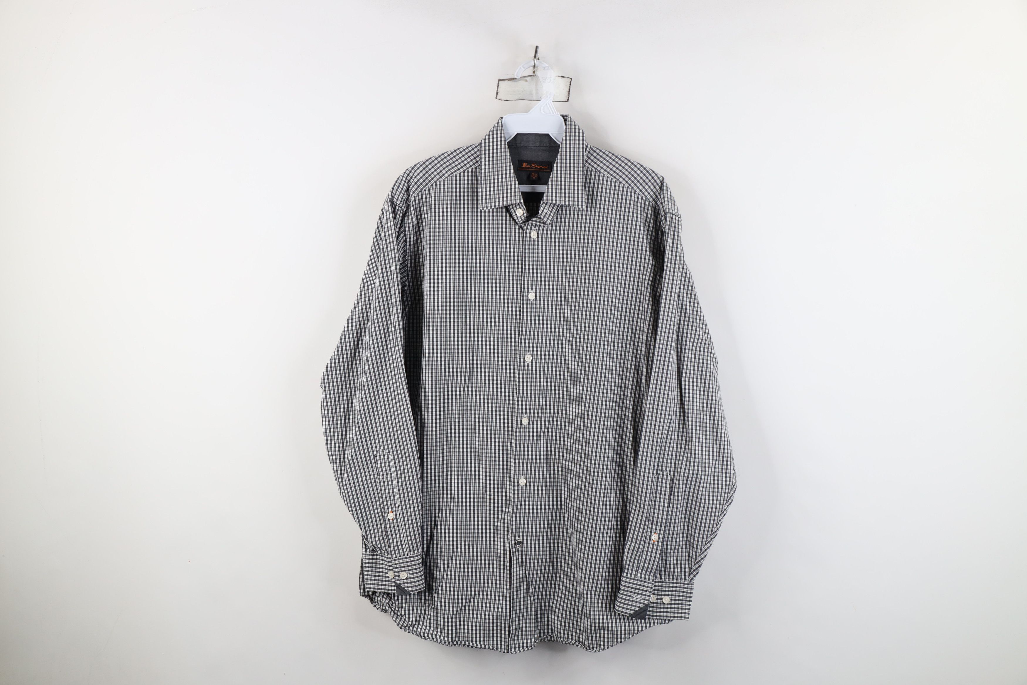 Ben Sherman Ben Sherman Faded Collared Button Shirt Black Plaid Cotton Size US M / EU 48-50 / 2 - 1 Thumbnail