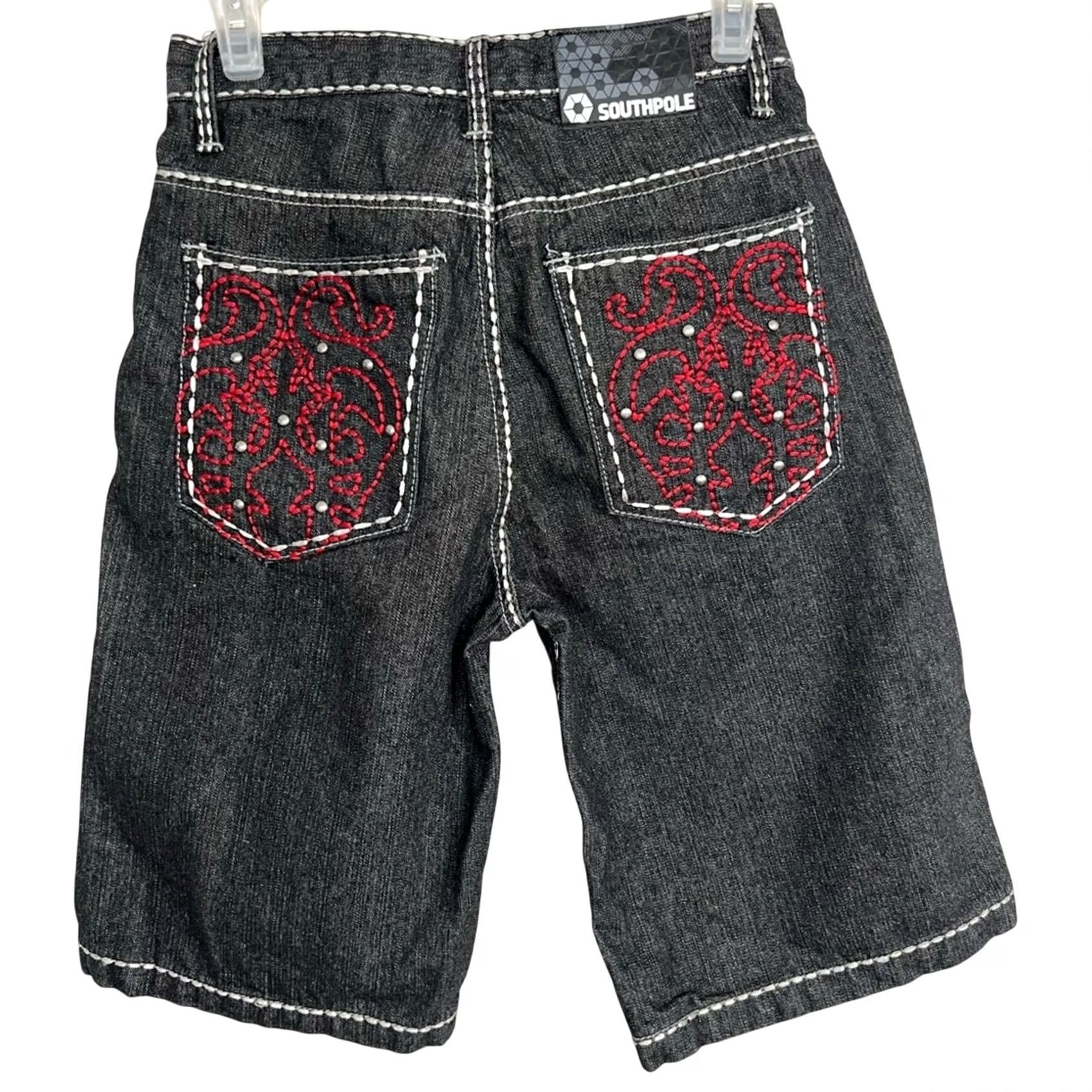 Southpole VINTAGE South Pole Baggy Denim Shorts BLACK 28x11 Mens 90s Hip Hop RARE SZ 12 CHINO Style Regular Size US 28 / EU 44 - 2 Thumbnail