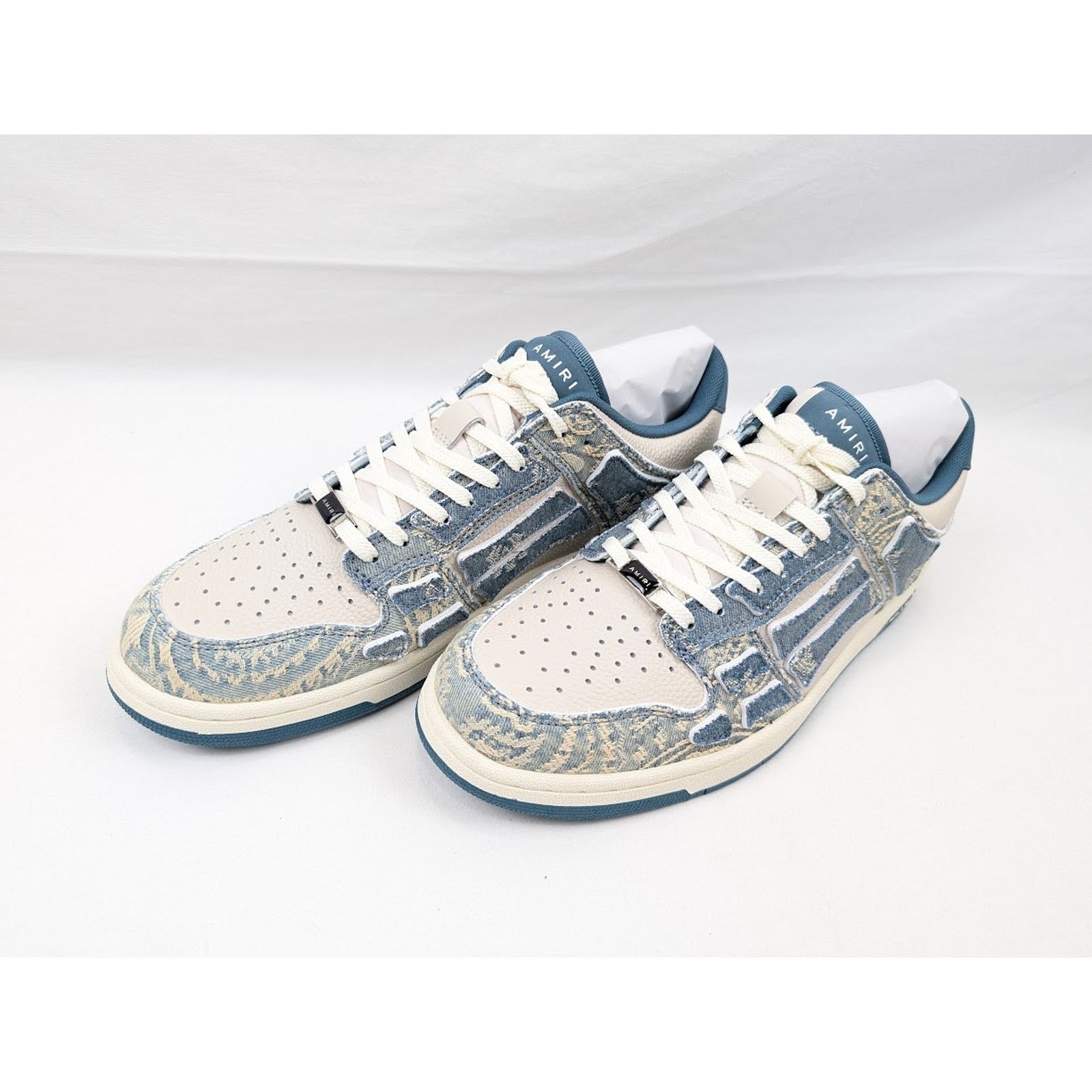 Amiri o1rshd1 Skelton Low-Top Sneakers in Natural/Denim Size US 11 / EU 44 - 17 Thumbnail