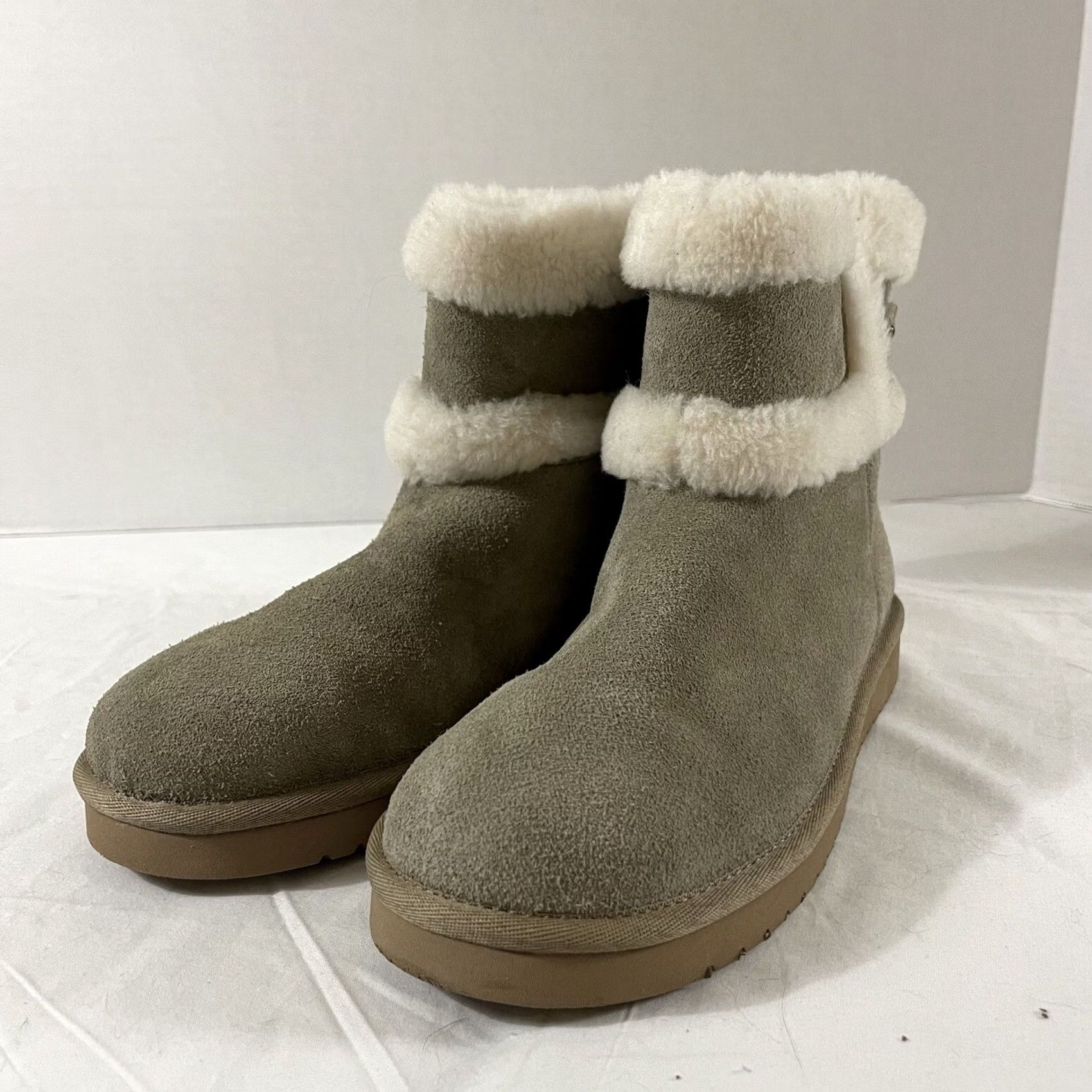 Ugg Koolaburra By Ugg Women's BARLEE Mini Boots Dune Gray 1133079 Mini Bootie Winter 7 US Womens Gray 38 EU XS-regular (adult) - 1133079-210 Size US 5 / IT 35 - 2 Thumbnail
