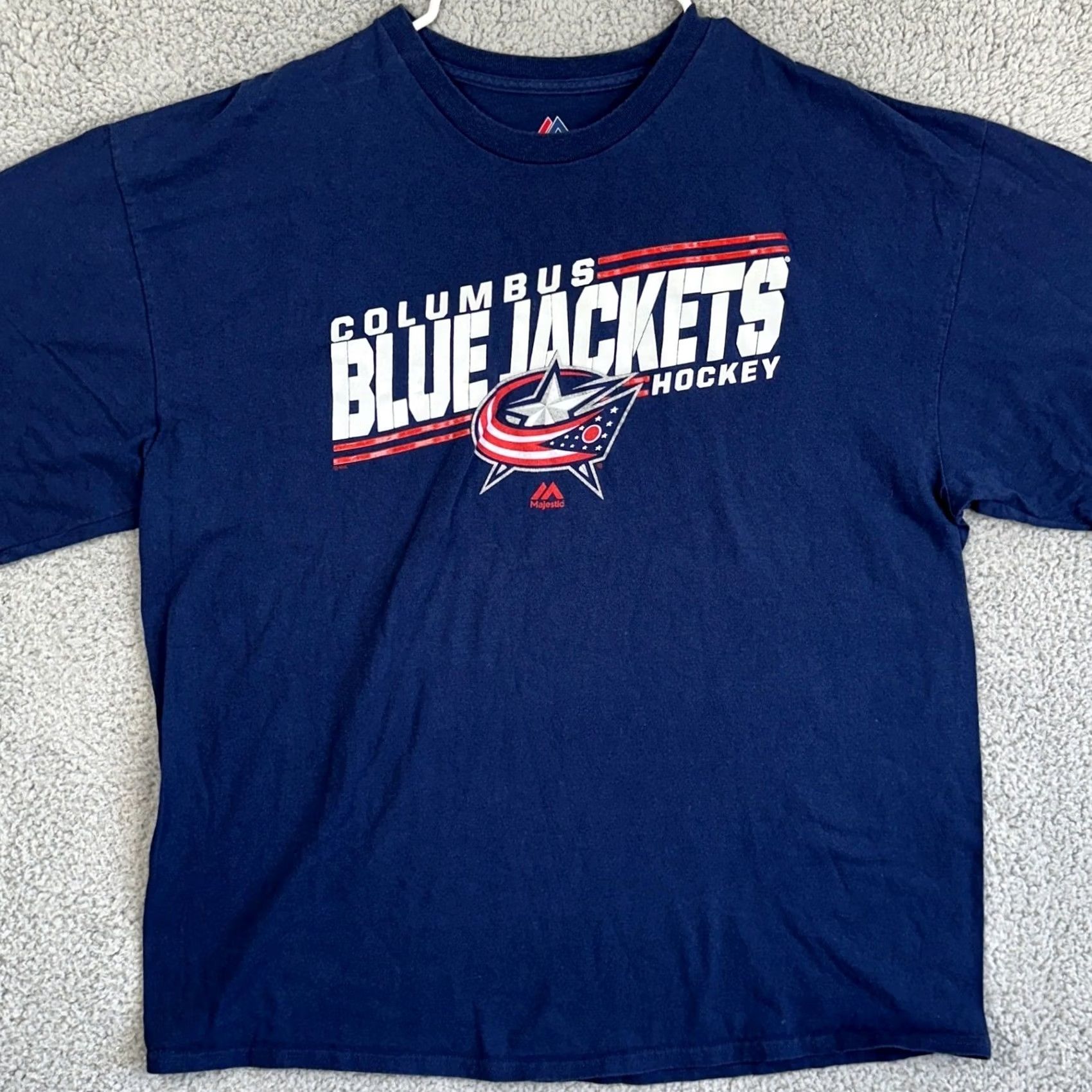 Vintage Columbus Blue Jackets Graphic Shirt Tee Mens 2XL Blue Short Sleeve Majestic Size US XXL / EU 58 / 5 - 3 Thumbnail