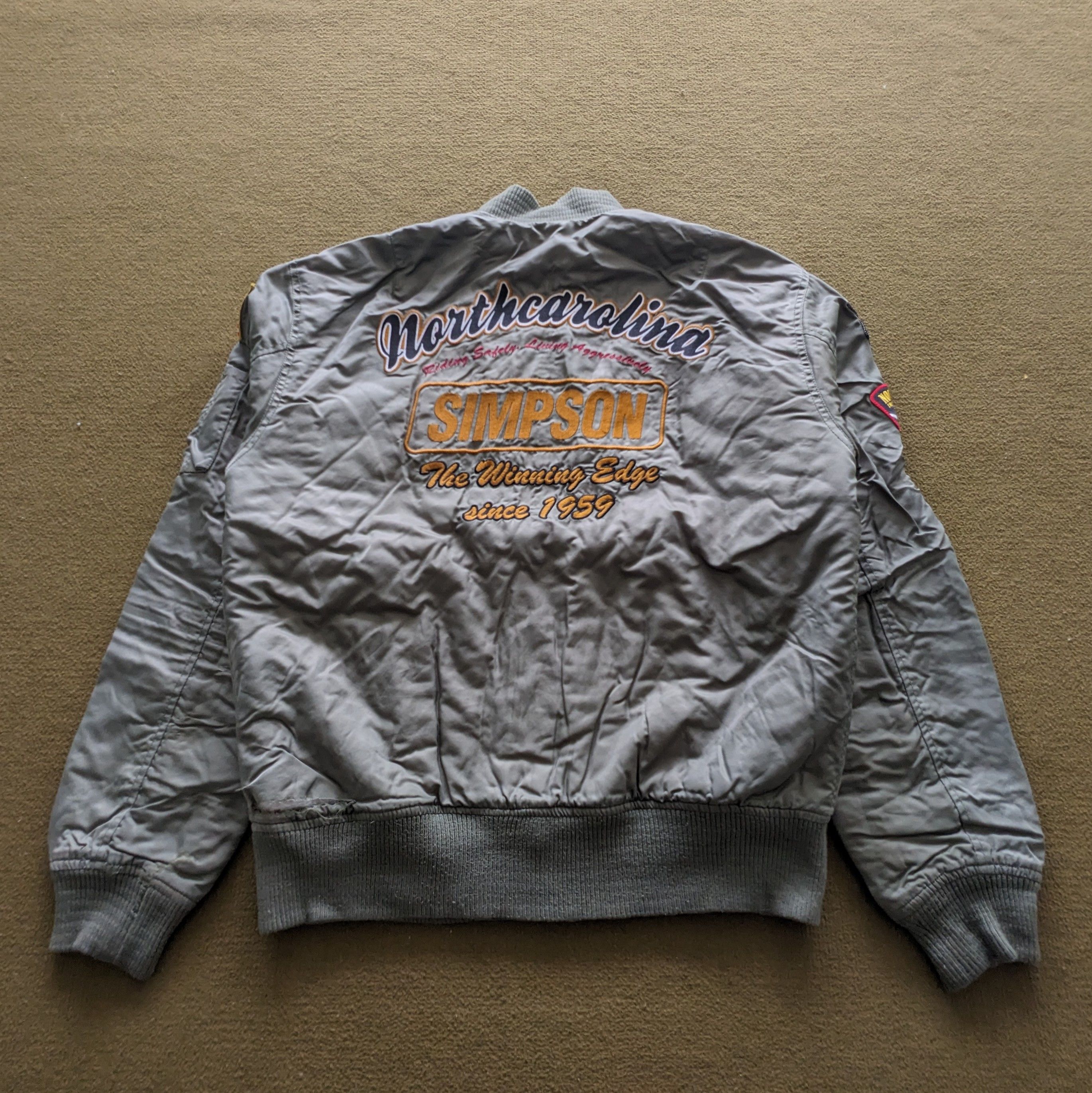 Vintage Vintage SIMPSON NORTH CAROLINA Bomber Jacket Size US L / EU 52-54 / 3 - 1 Thumbnail