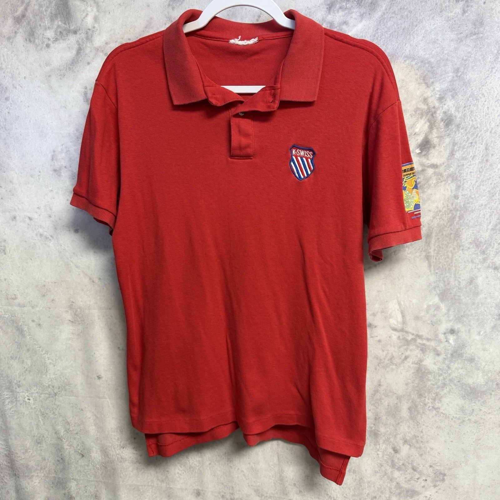 K-Swiss Vintage K-Swiss 90s Taiwan Tennis Open Polo T Shirt Red M Size US M / EU 48-50 / 2 - 1 Thumbnail