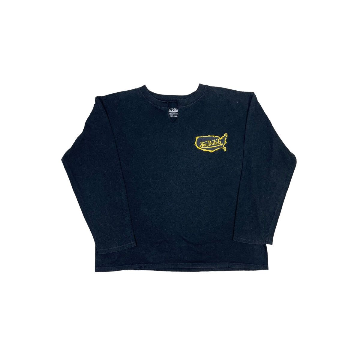 image of Vintage Von Dutch Big Back Logos Long Sleeve Tee in Black, Men's (Size XL)