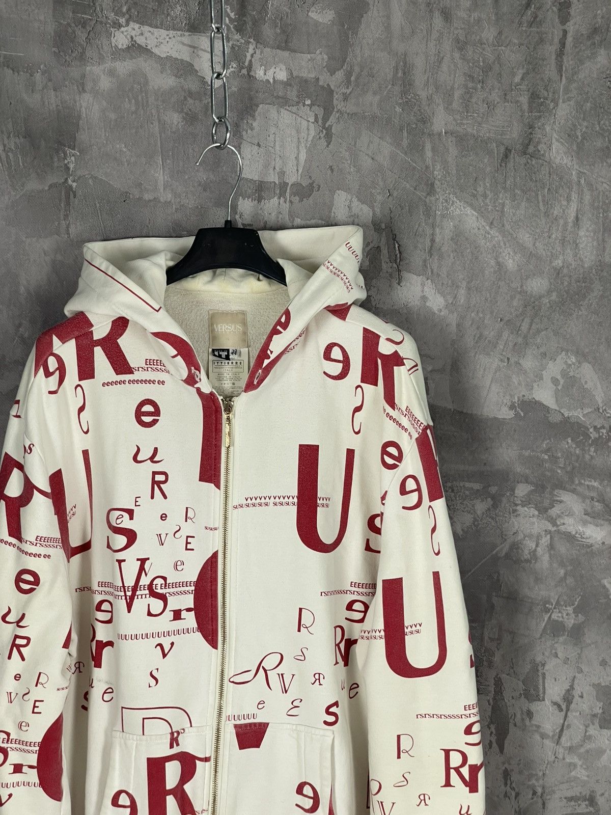 Versace Versus Vintage 90s Multilogo Glamour Y2K Zip Hoodie