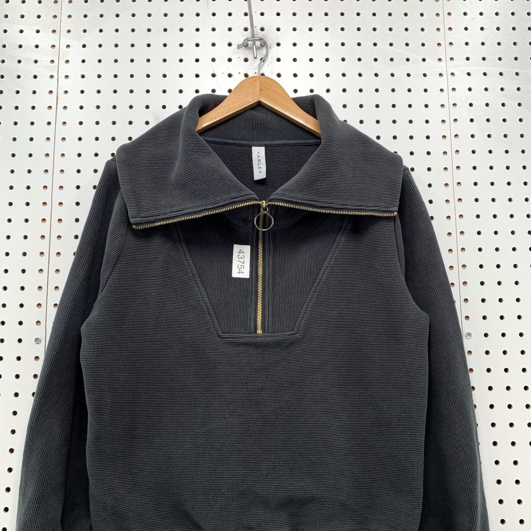 Varley VINTAGE Varley Vine Ribbed Sweatshirt Womens Small Black 1/2 Zip Oversized Collar Size S / US 4 / IT 40 - 2 Thumbnail