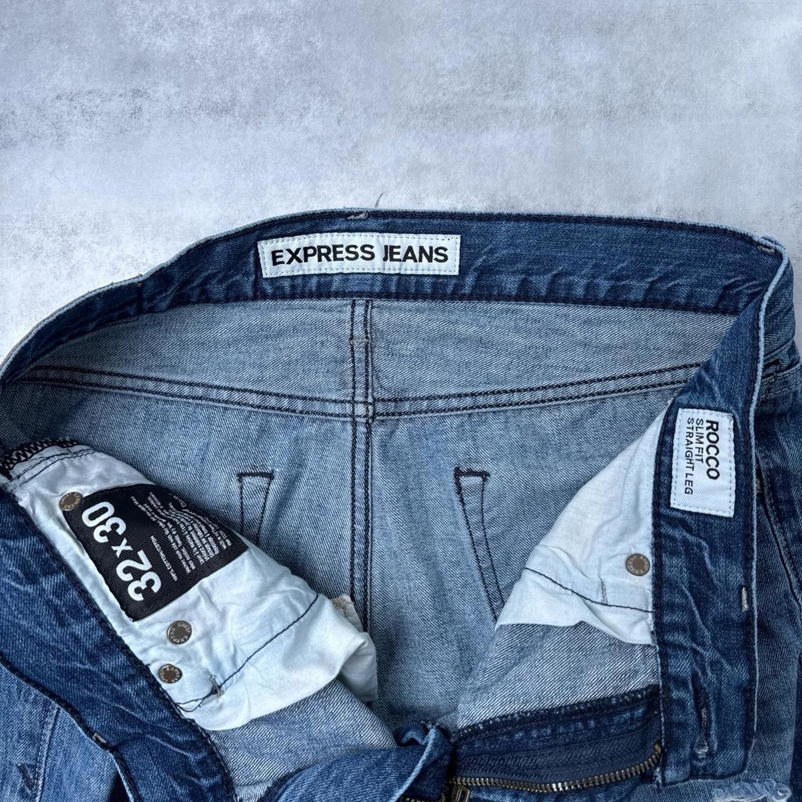 Express Y2K Express 00s blue distressed denim jeans Size US 32 / EU 48 - 4 Thumbnail