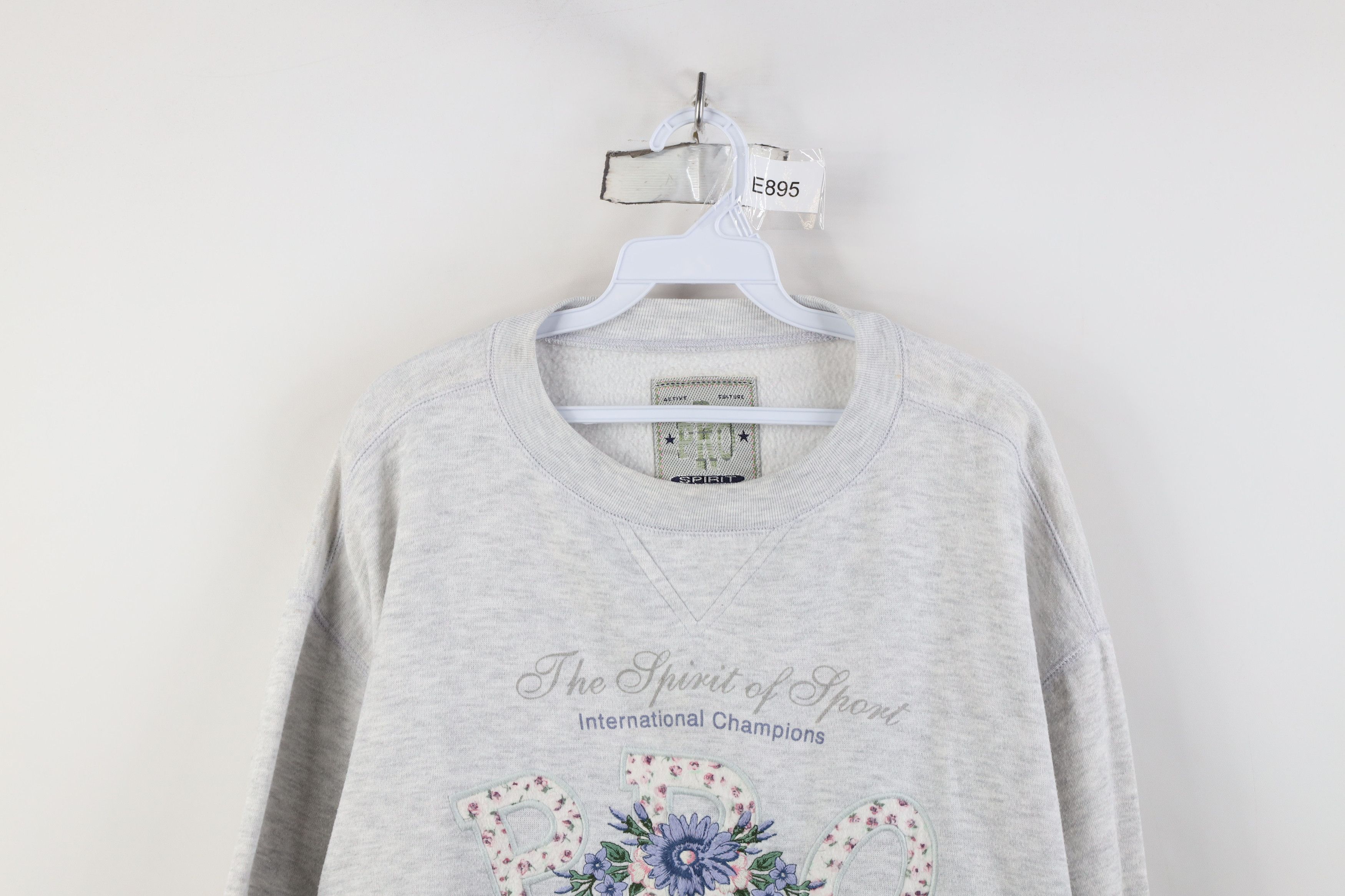 Vintage Vintage 90s Streetwear Flower Crewneck Sweatshirt Gray Size M / US 6-8 / IT 42-44 - 2 Thumbnail