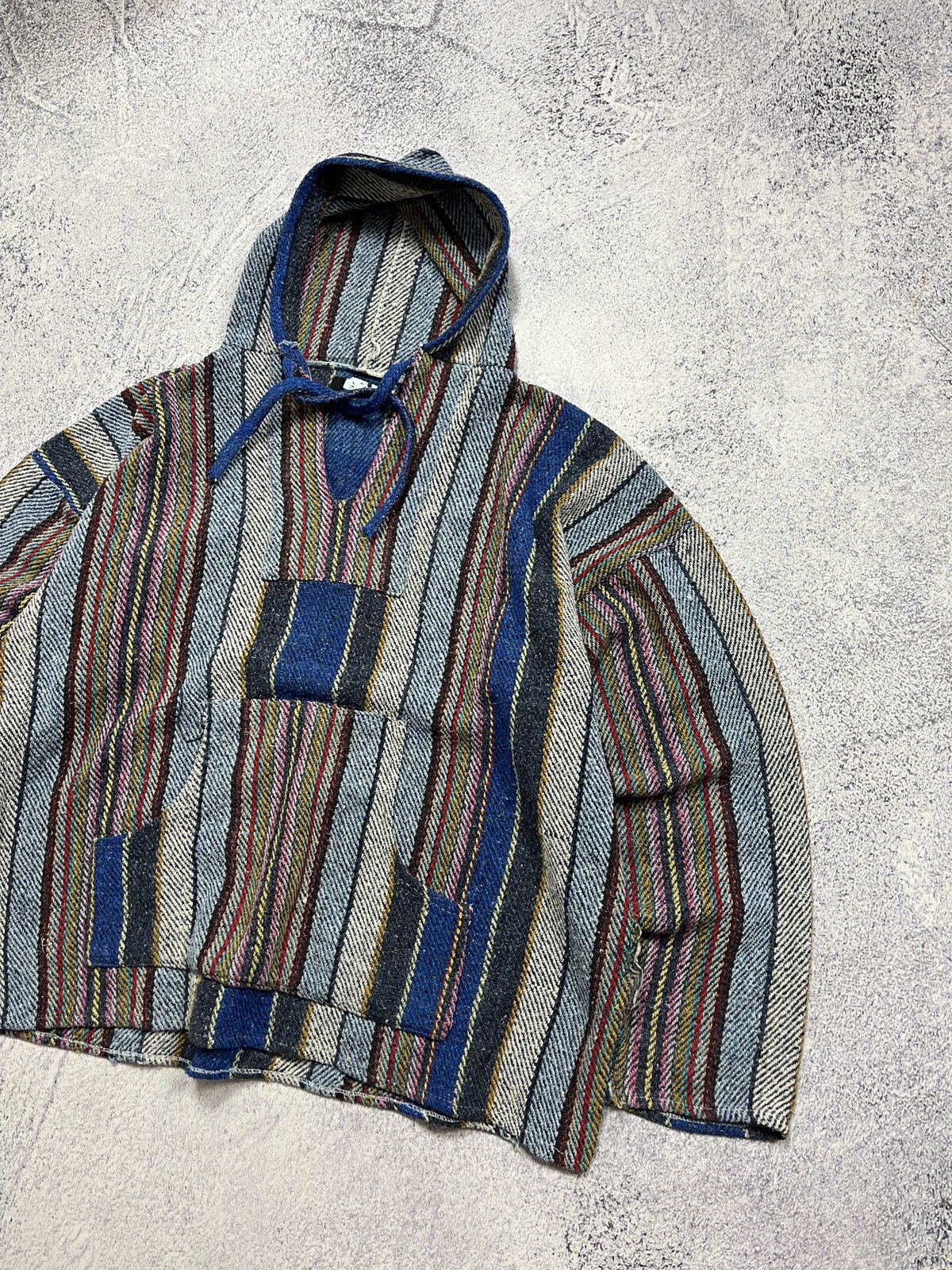 Japanese Brand × Vintage Vintage 90’s Navajo Style Cable Knit Patchwork Hoodie Rare Size US L / EU 52-54 / 3 - 3 Thumbnail
