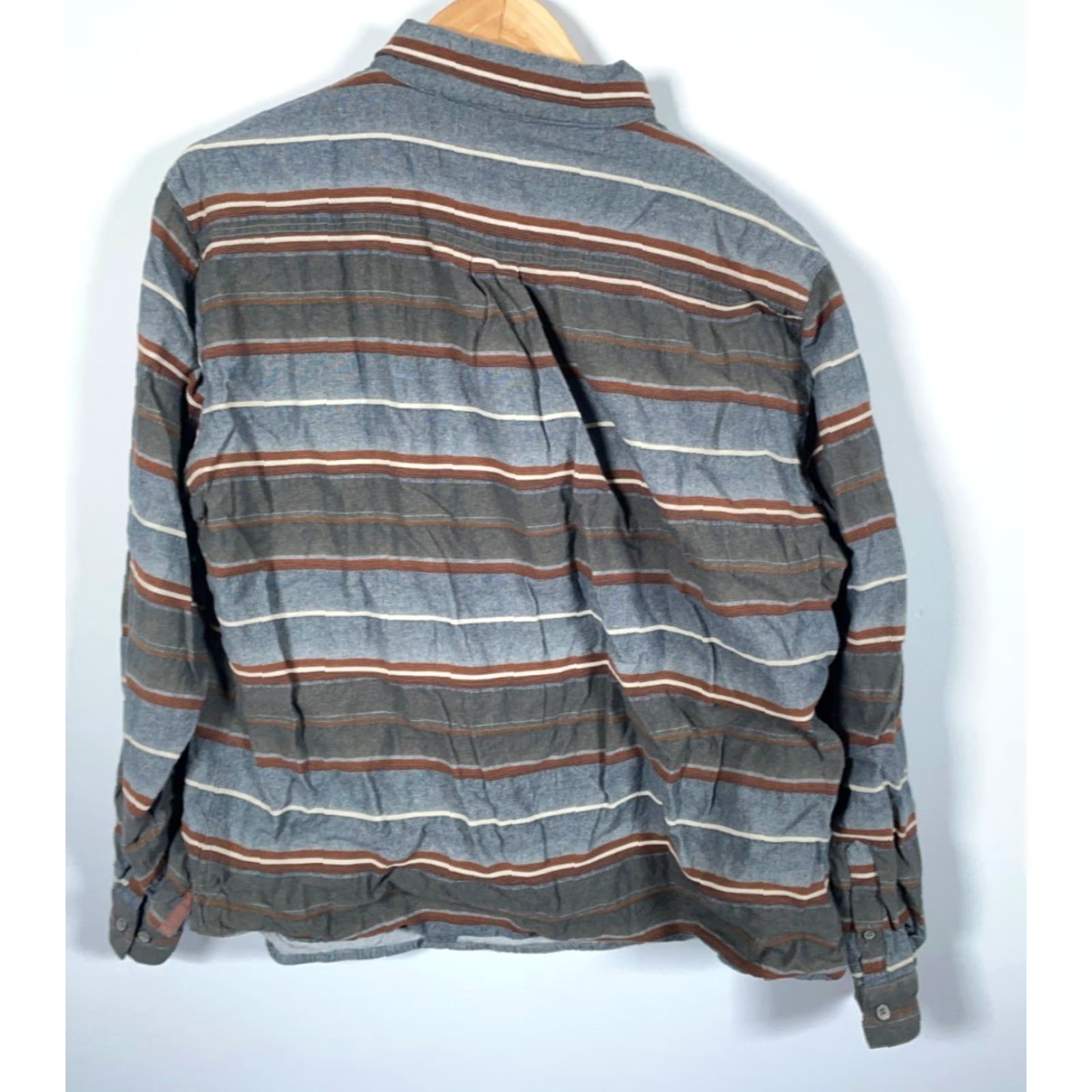 Carbon2Cobalt Carbon2Cobalt Lined Shirt Men's XL Gray Blue Striped 100% Cotton Shacket Size US XL / EU 56 / 4 - 2 Thumbnail
