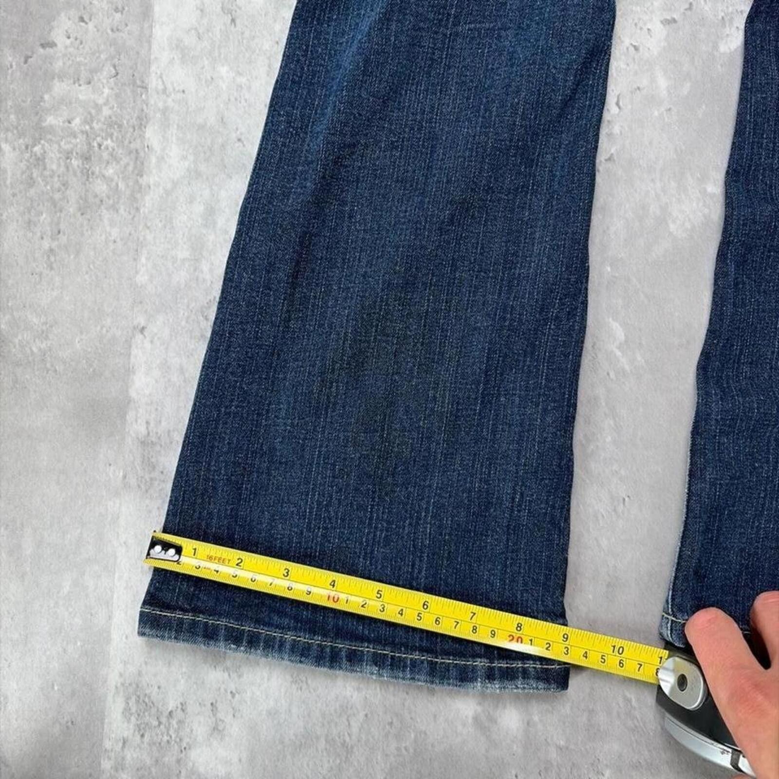 Guess Y2K Dark Wash Guess Jeans Grunge Flared Denim Jeans Size 27" / US 4 / IT 40 - 8 Thumbnail
