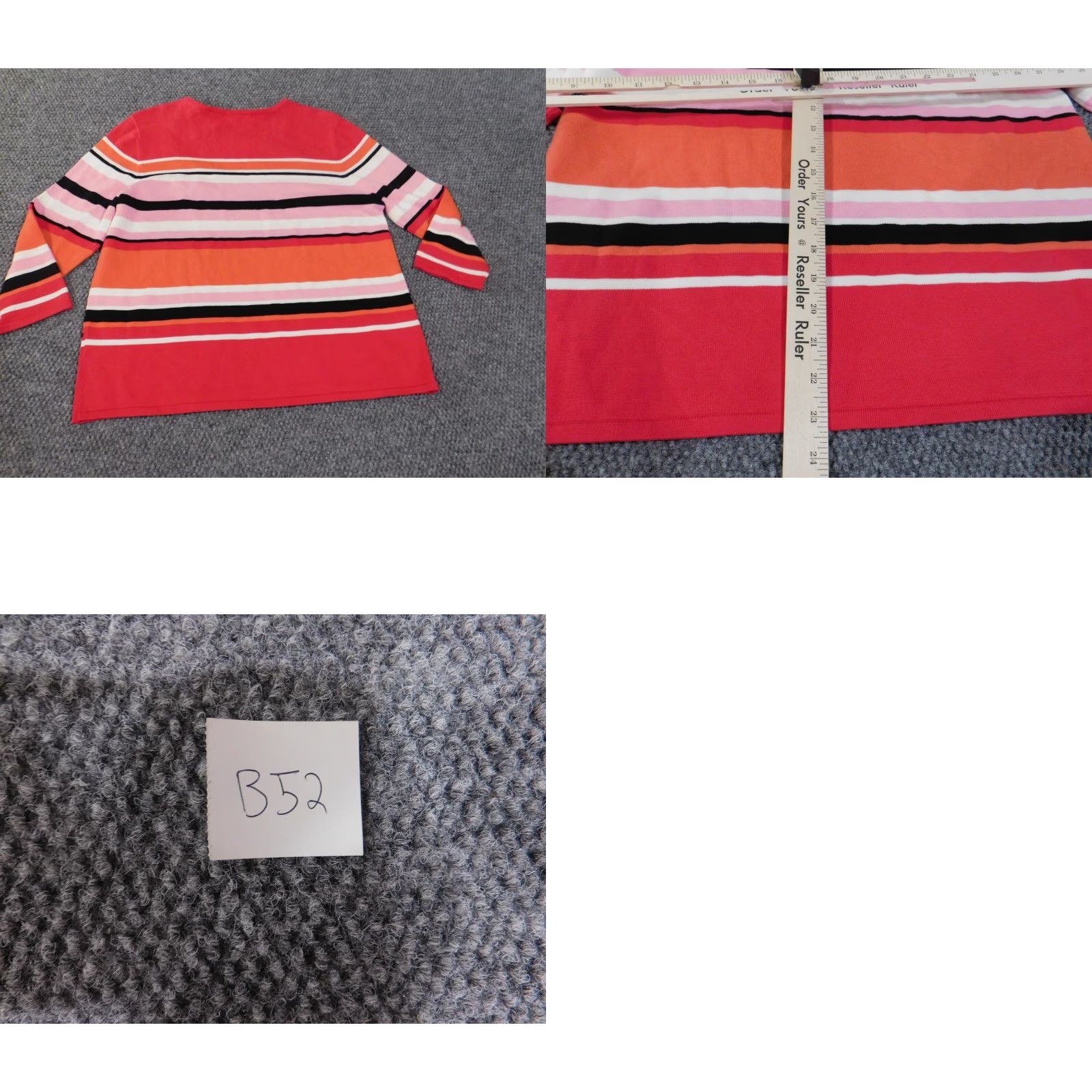 Vintage Alfred Dunner Sweater Pullover Knit Striped Medium Red Raglan Sleeve Cotton Acrylic Stretch Size M / US 6-8 / IT 42-44 - 8 Thumbnail