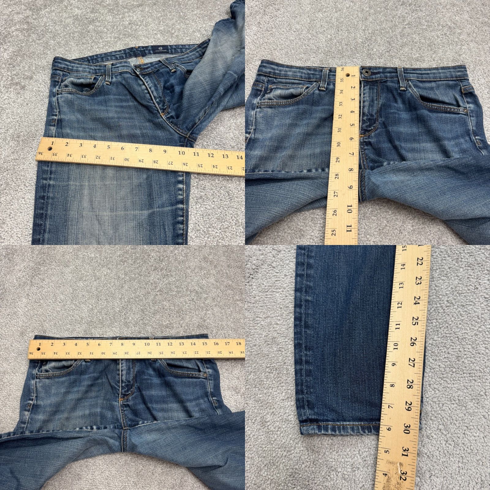 Denime VINTAGE AG Adriano Goldschmied The Stilt Cigarette Denim Jeans Womens 29R Blue Stretch Size 29" - 10 Thumbnail