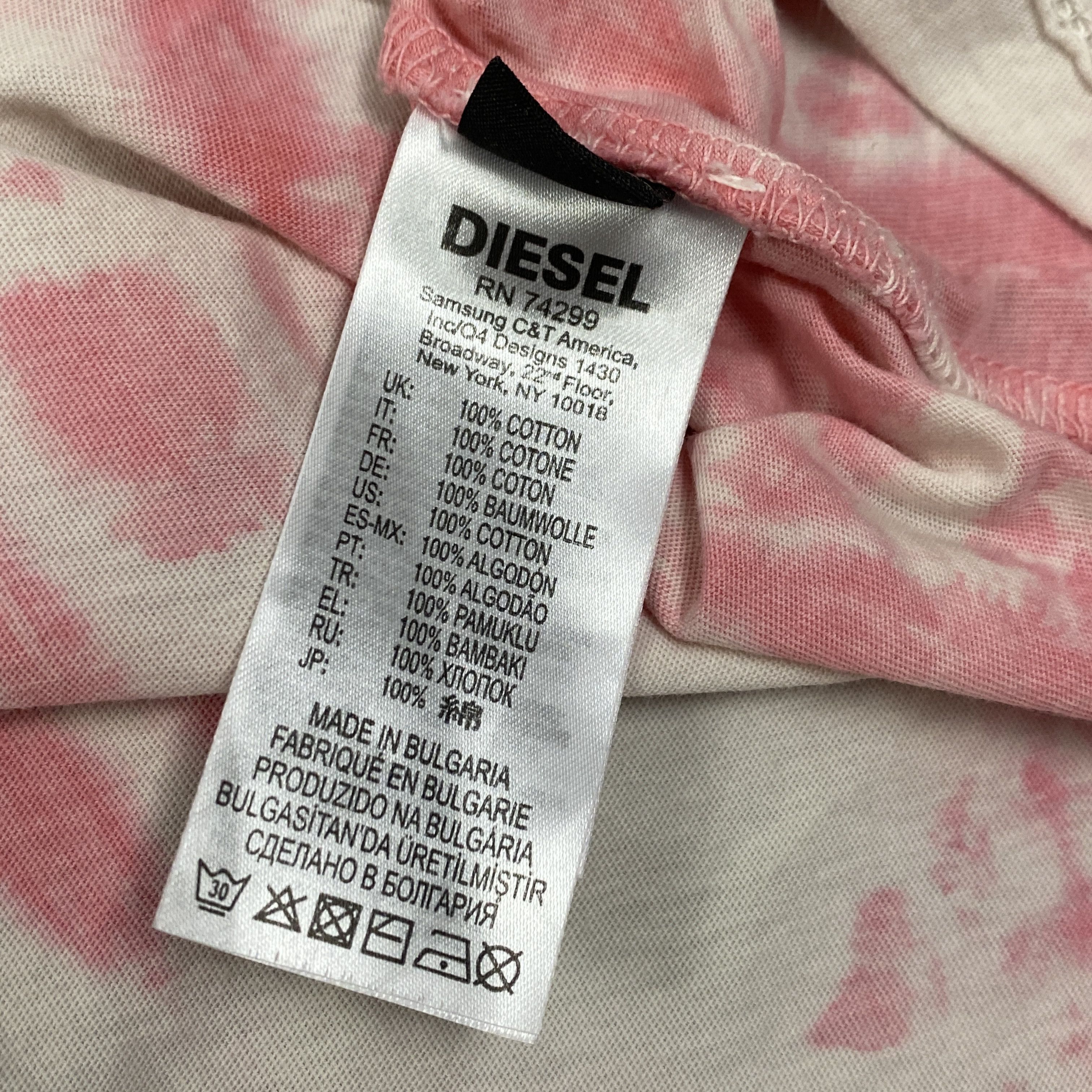 Diesel Diesel tie dye white pink t-shirt - S/M Size M / US 6-8 / IT 42-44 - 5 Thumbnail