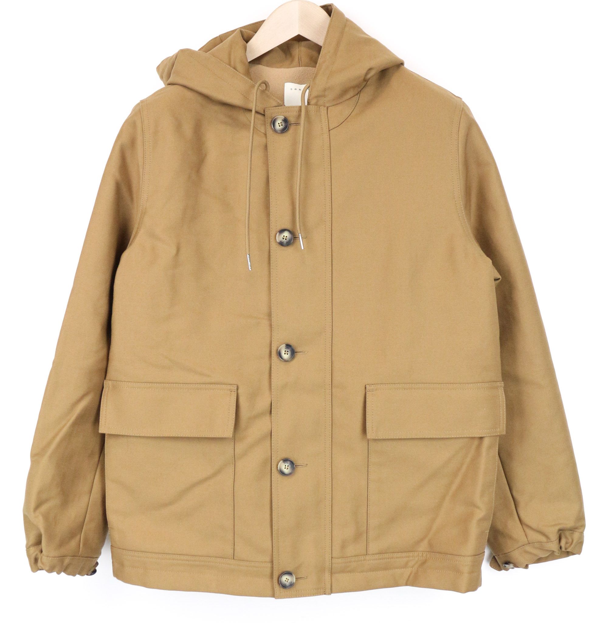 Sandro XS Camel Brown Hooded Cotton Parka Jacket 74376 Size US XS / EU 42 / 0 - 1 Thumbnail