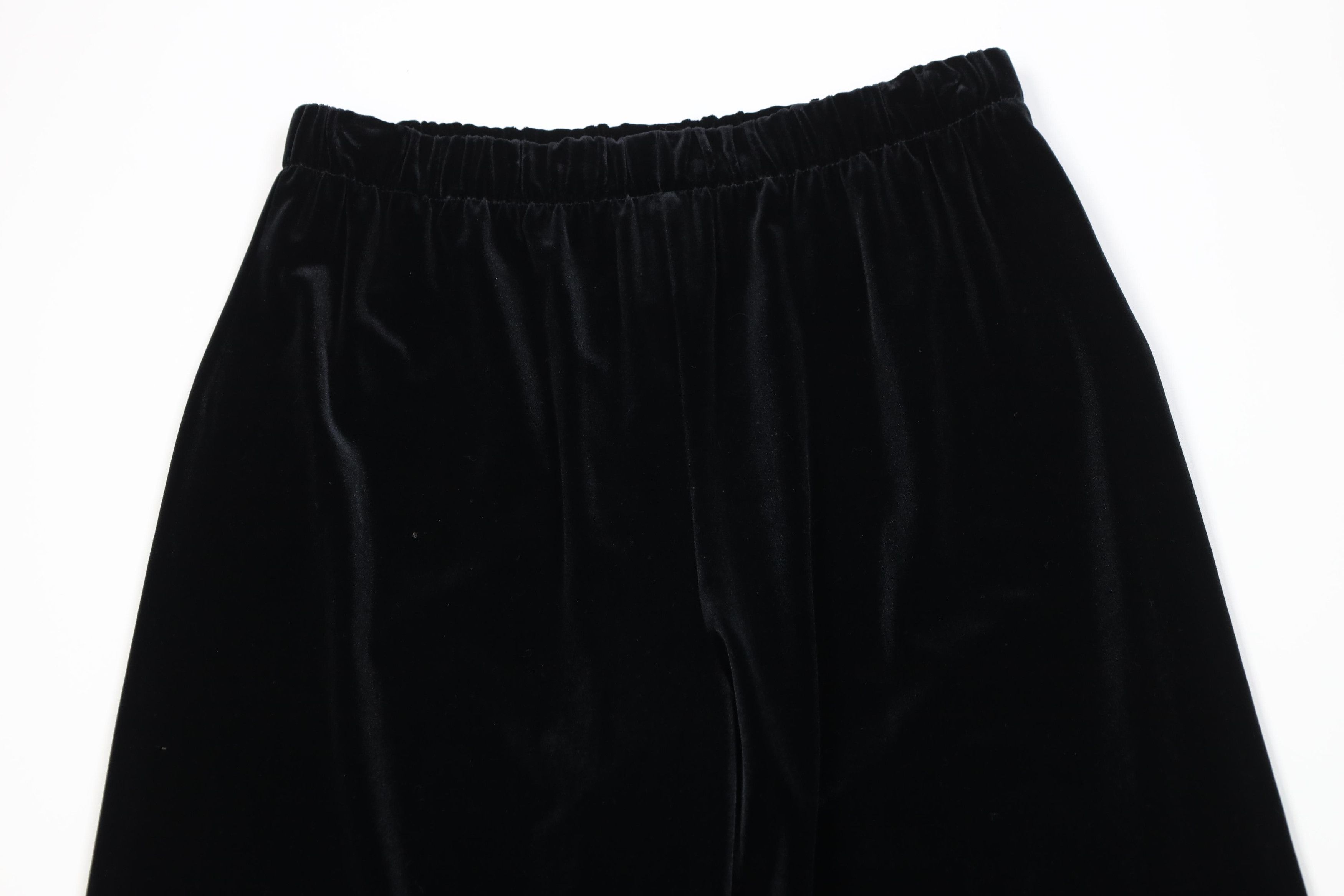 Vintage Vintage 90s Babydoll Velvet Velour Wide Leg Pants Black Size 26" / US 2 / IT 38 - 2 Thumbnail