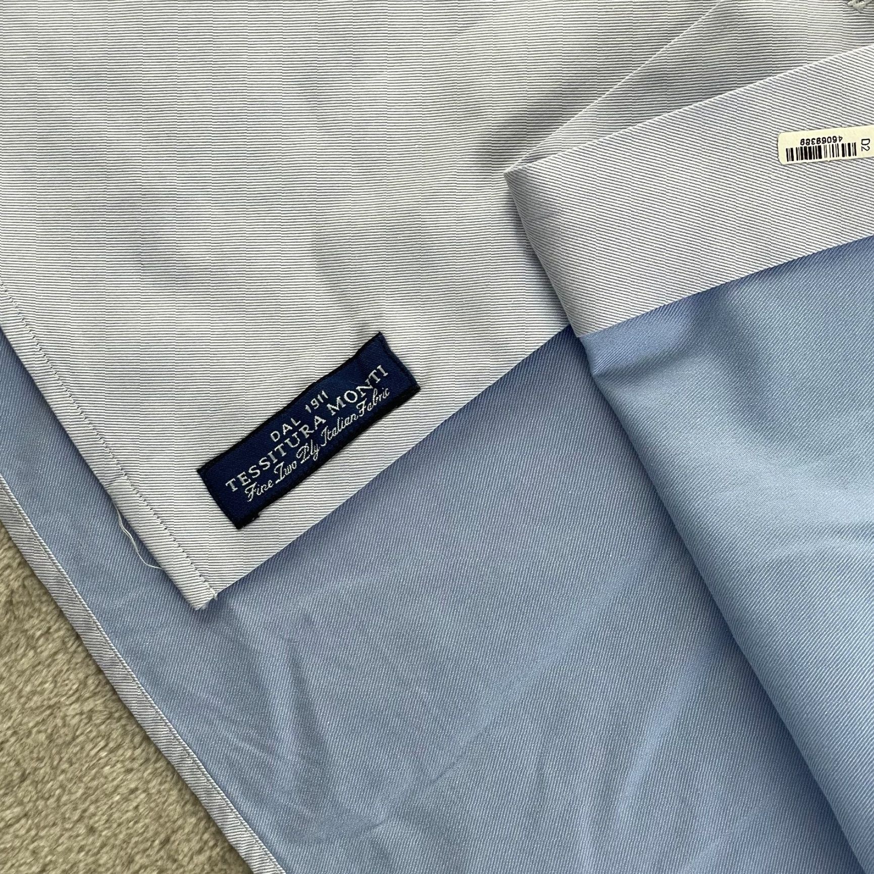 Suitsupply Suitsupply Dress Shirt 42 16.5 Blue Tessitura Monti 2 Ply Cotton Long Sleeve Shirt Mens Regular Blue 16.5 43 in 30 in Button Collared Spread Size 46R - 5 Thumbnail