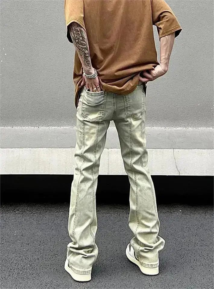 Japanese Brand Retro slim fit straight leg distressed jeans Size US 32 / EU 48 - 4 Thumbnail