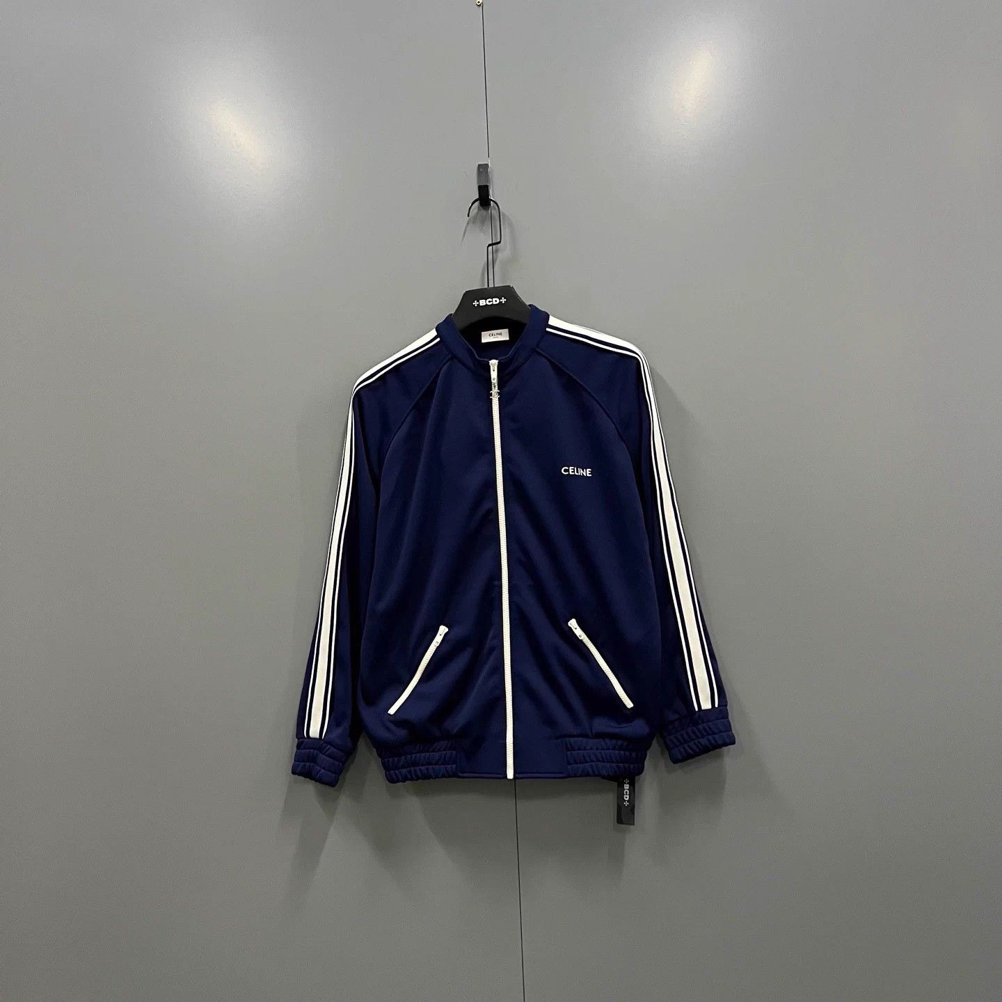 Celine Celine Navy Blue Side Striped Zip Jacket S Size S / US 4 / IT 40 - 1 Thumbnail
