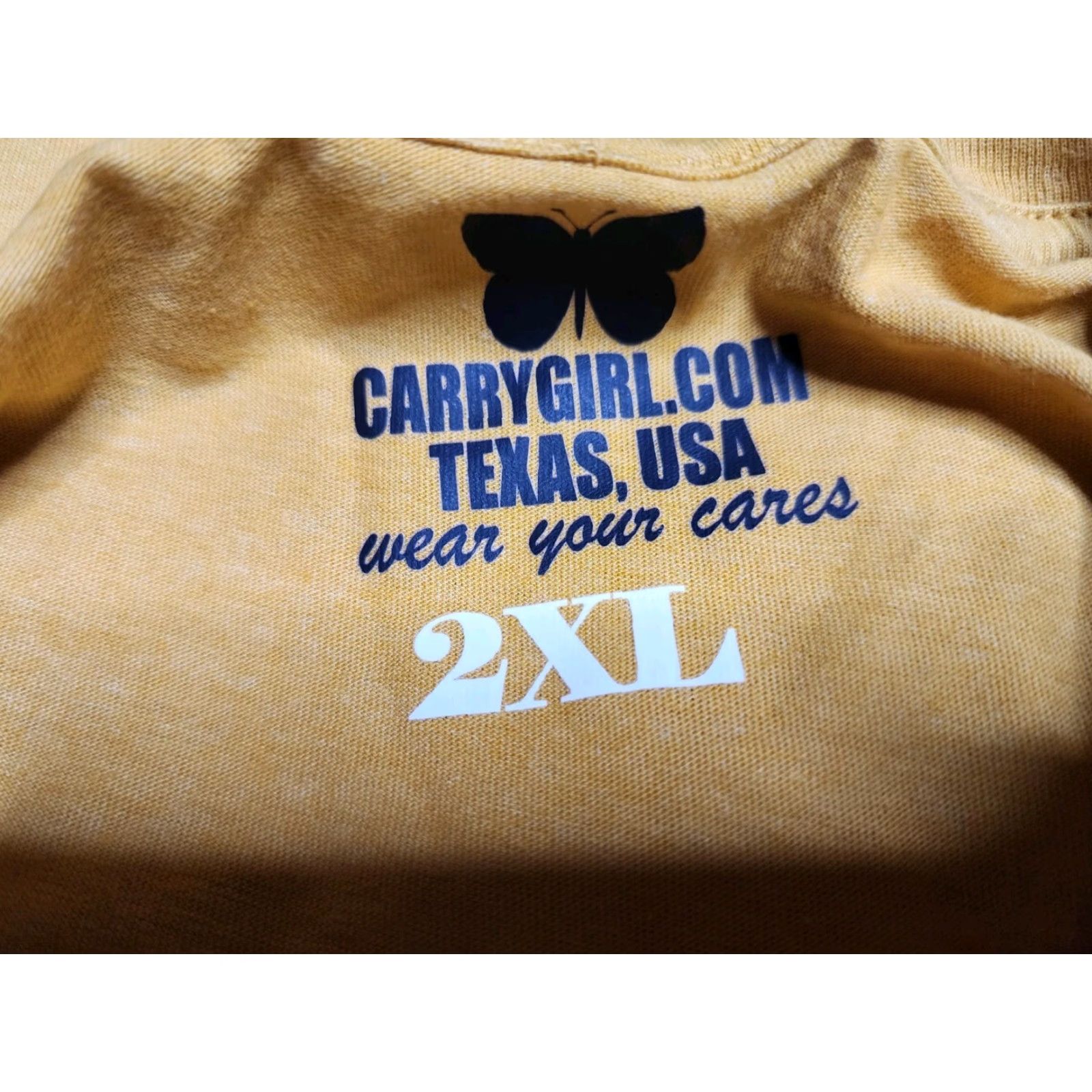 Vintage Carry Girl Gear Womens T-Shirt 2XL Short Sleeve Yellow Thankful Peace Sign Chicken Plus Size Size XXL / US 16-18 / IT 52-54 - 4 Thumbnail